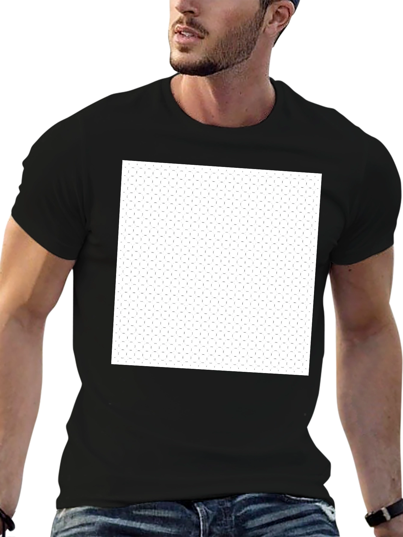 Black Crew Neck T-Shirt with Graphic