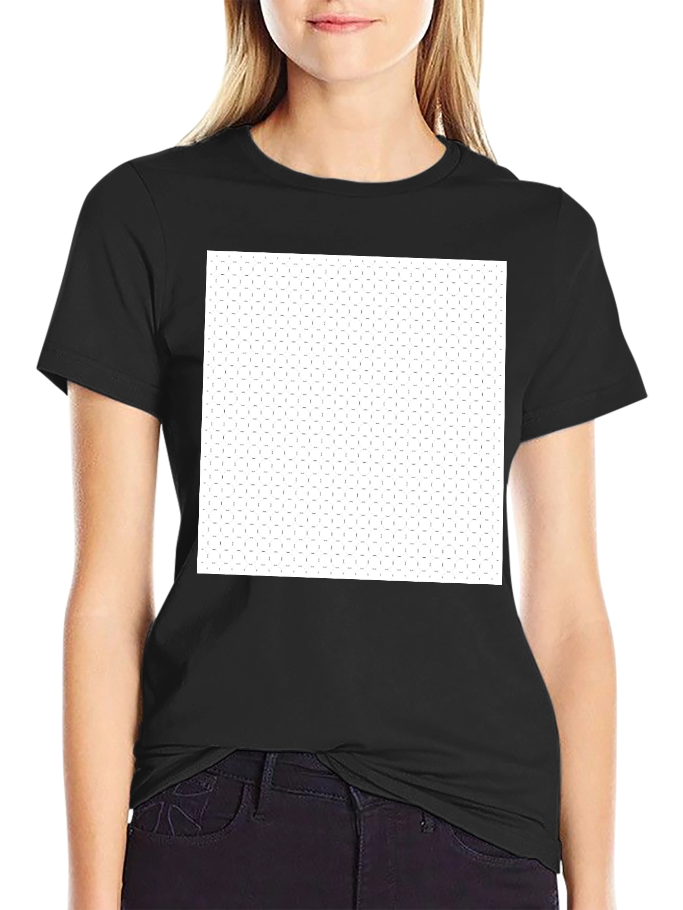Black Crew Neck T-Shirt with Graphic