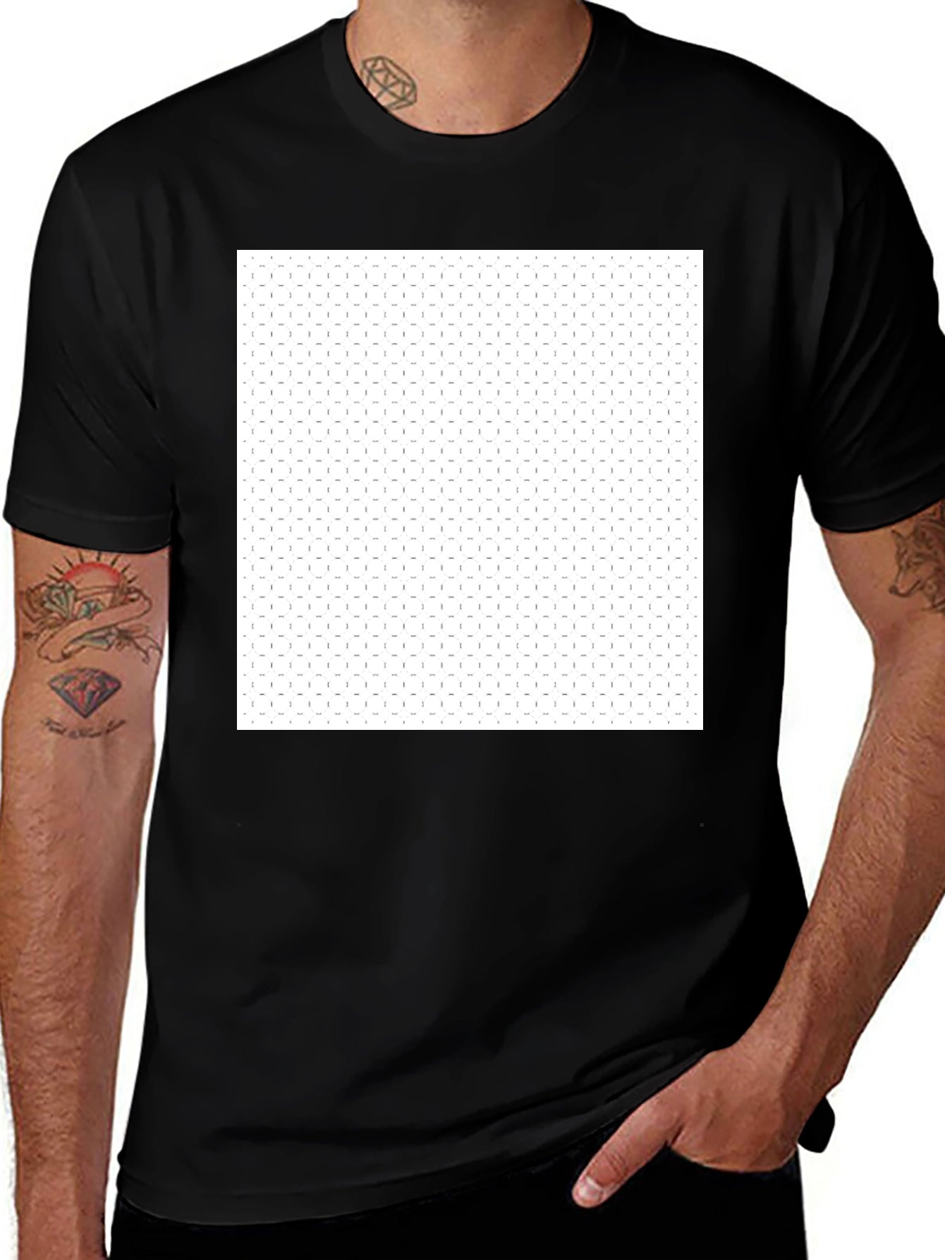 Black Crew Neck T-Shirt with Graphic