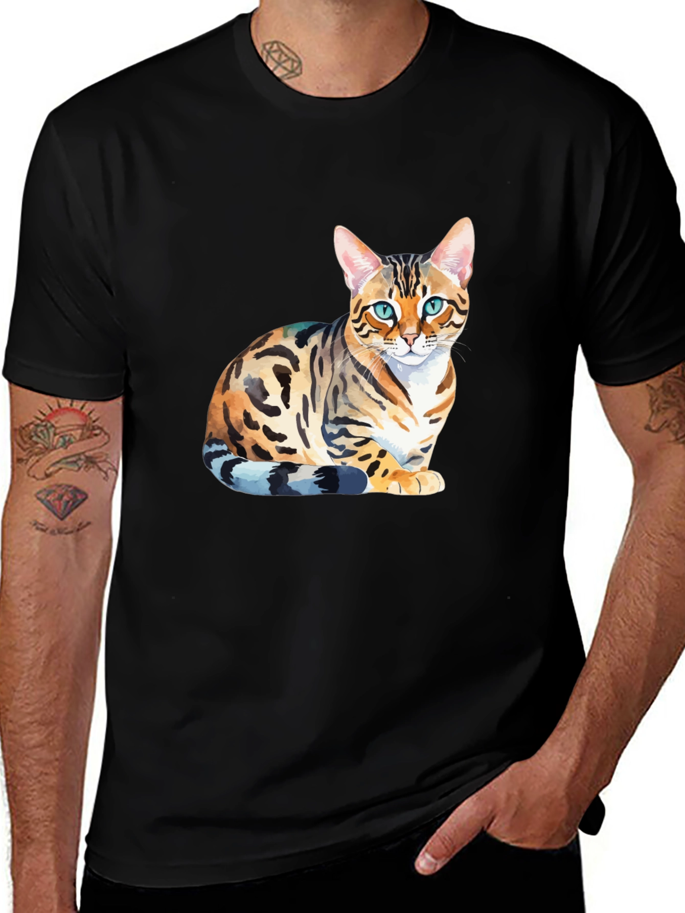 Bengal Cat Graphic T-Shirt - Stylish Mens Tee