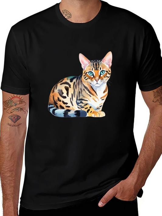 Bengal Cat Graphic T-Shirt - Stylish Mens Tee