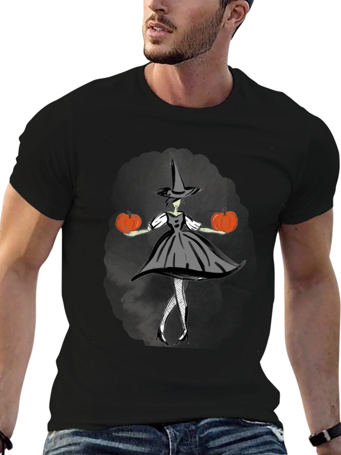 Halloween Witch T-Shirt - Pumpkin Design