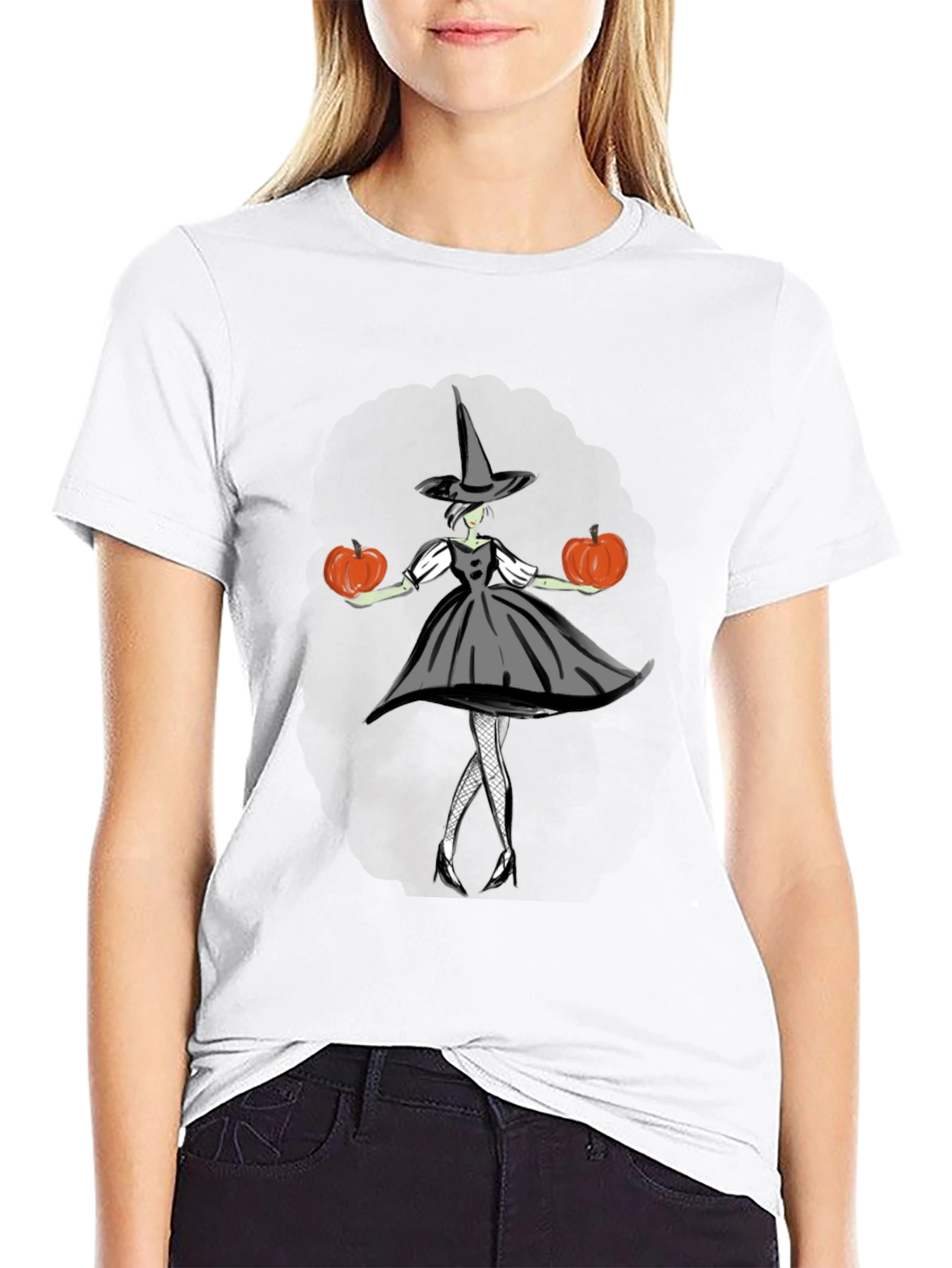 Halloween Witch T-Shirt - Pumpkin Design