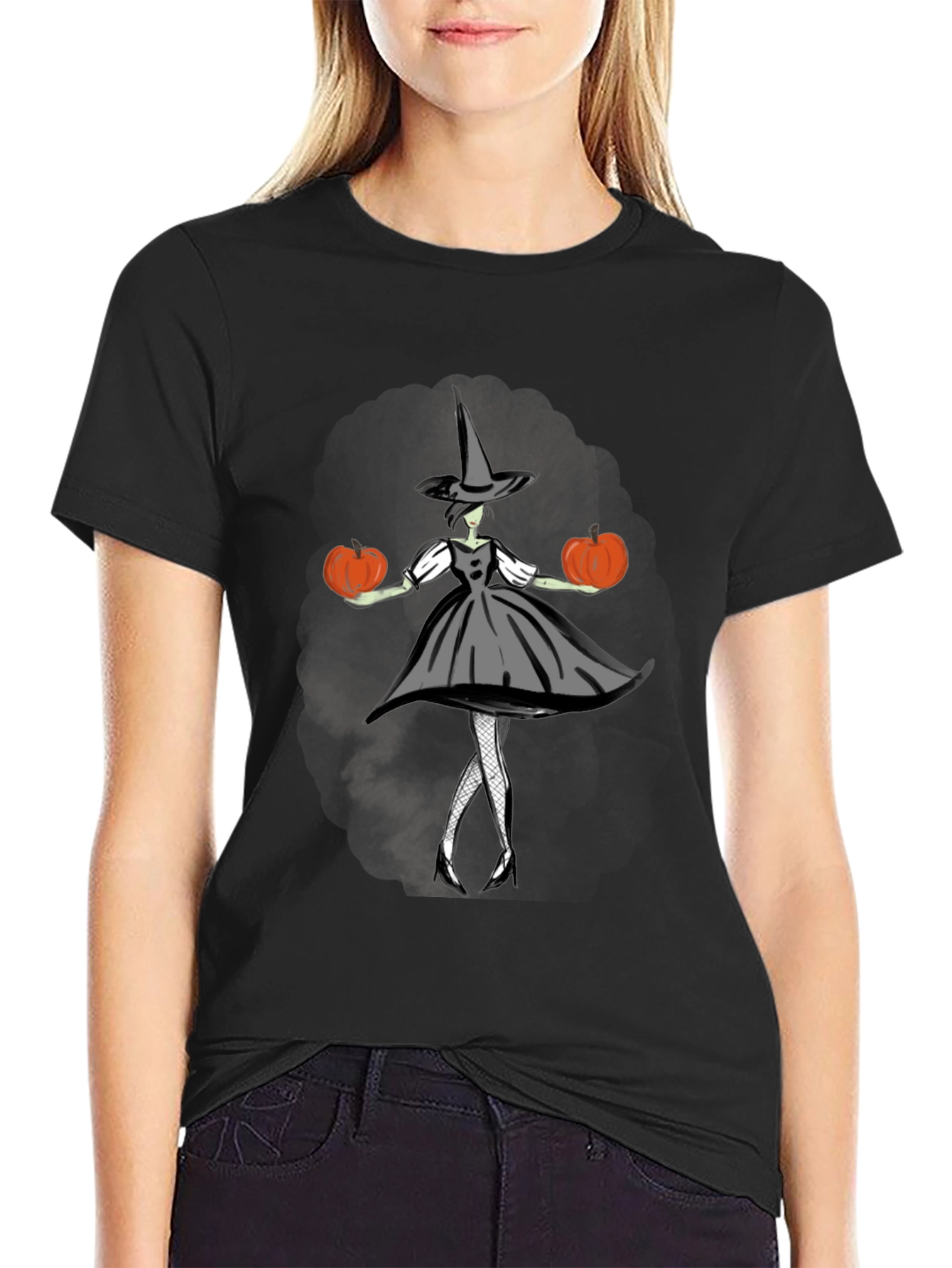 Halloween Witch T-Shirt - Pumpkin Design