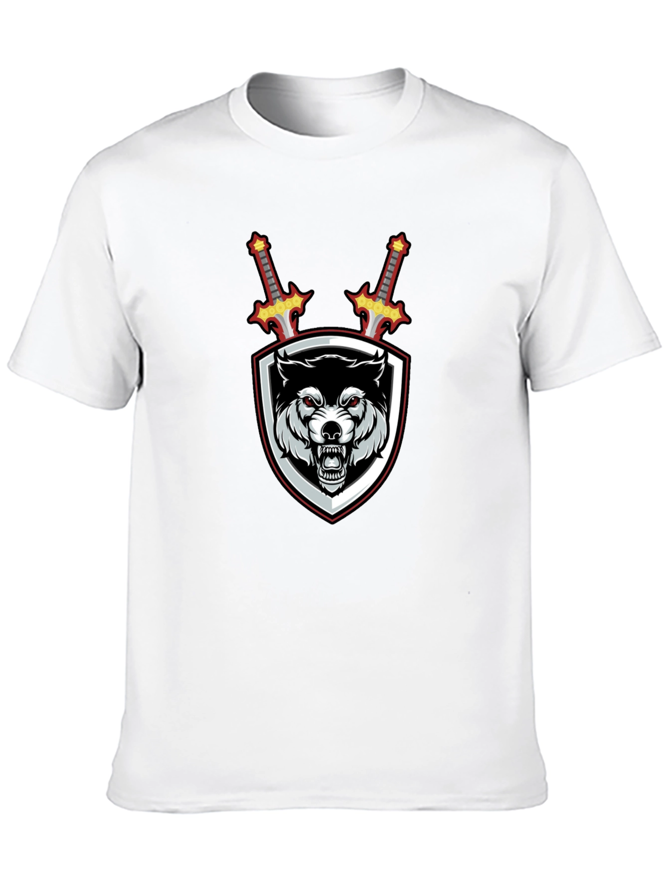 Wolf Crest Sword Graphic T-Shirt - Black