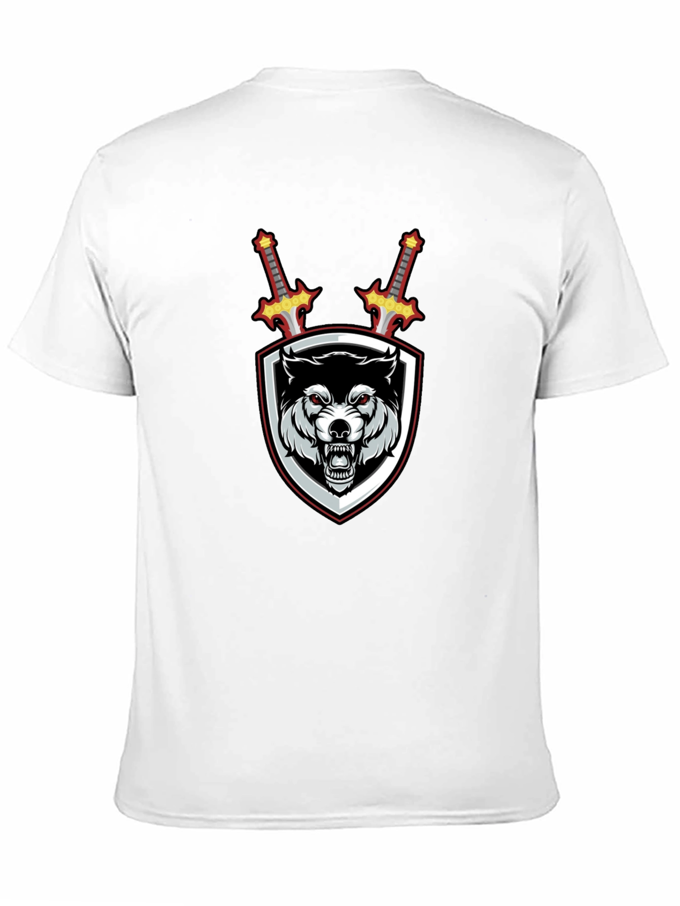Wolf Crest Sword Graphic T-Shirt - Black