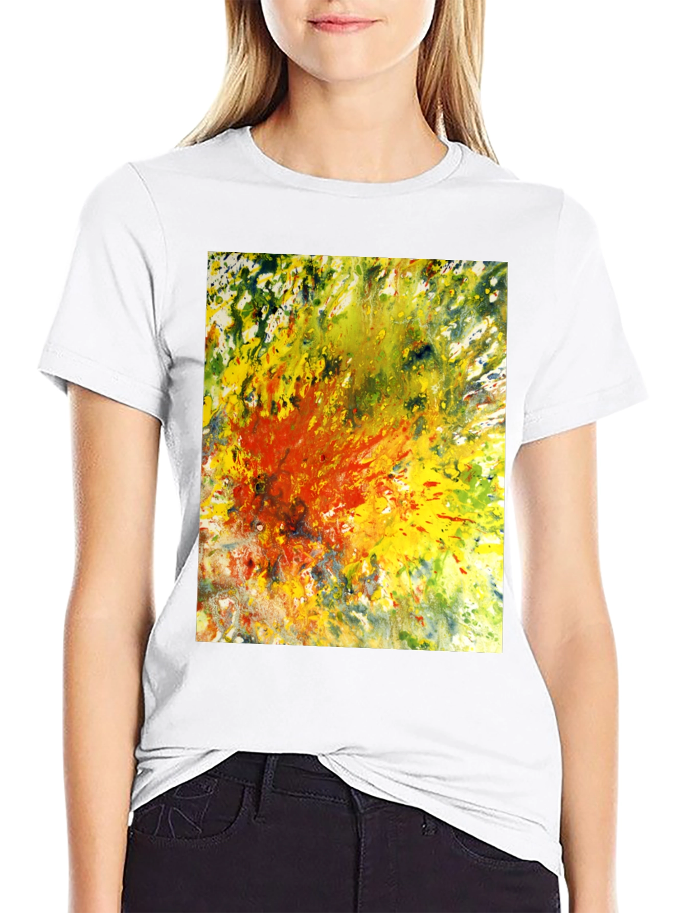 Abstract Art Graphic Tee - Black