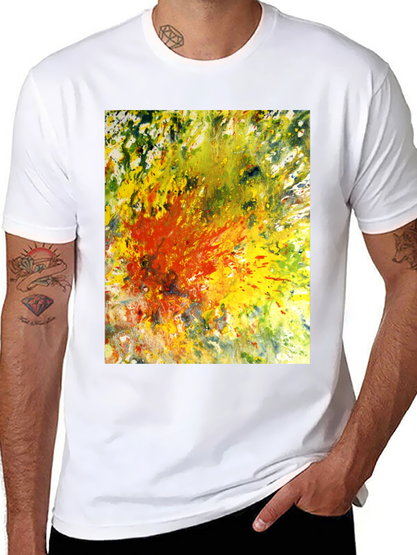 Abstract Art Graphic Tee - Black