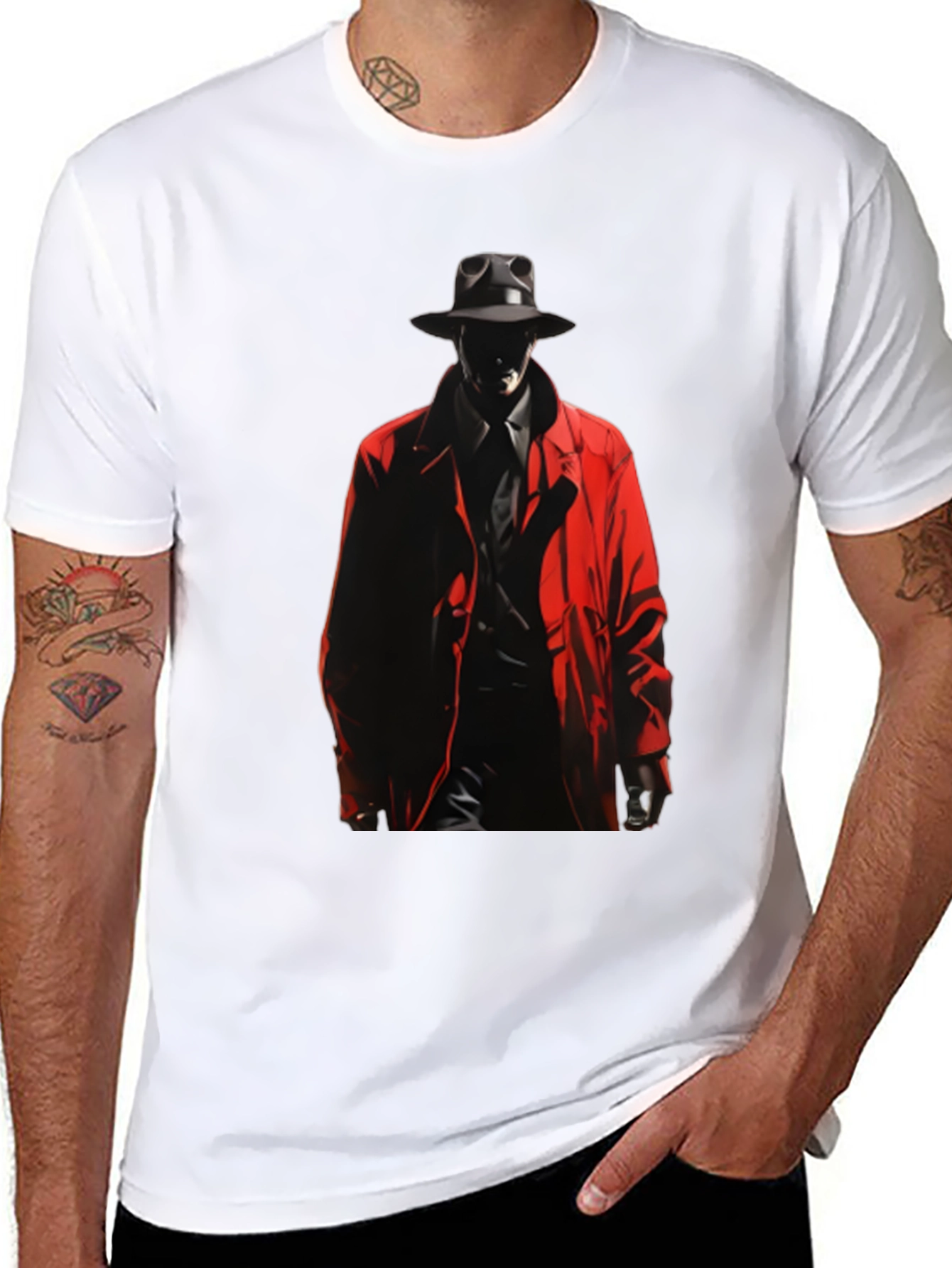Noir Detective Graphic Tee - Mens Black T-Shirt
