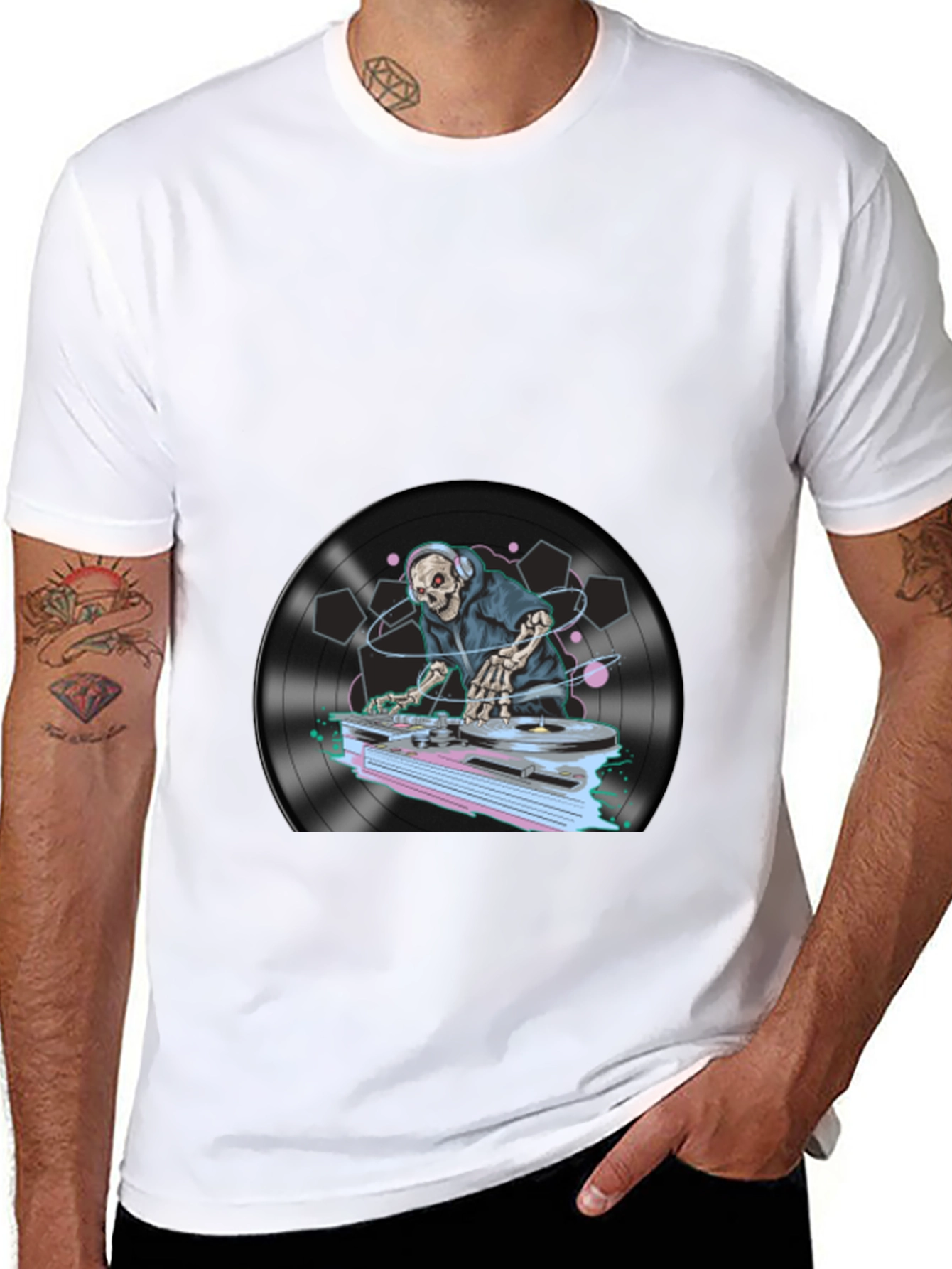 DJ Skeleton Graphic T-Shirt