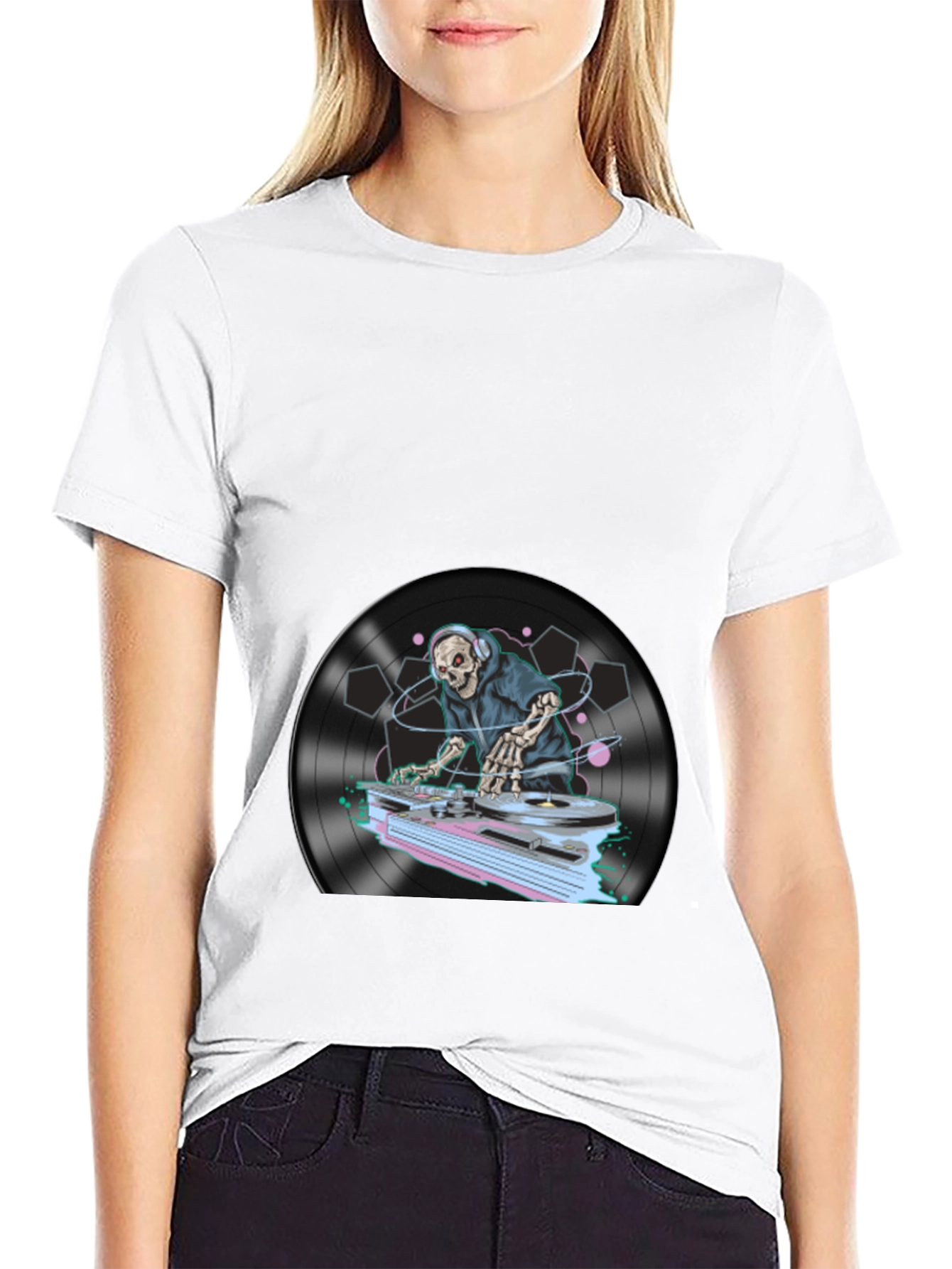 DJ Skeleton Graphic T-Shirt