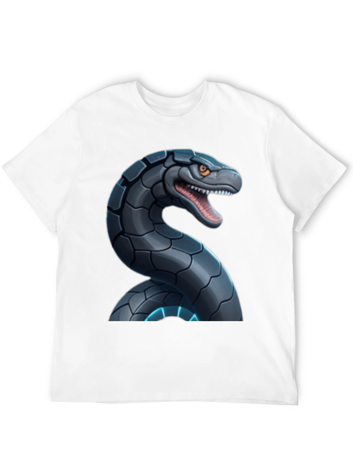 Robotic Snake Graphic T-Shirt - Black