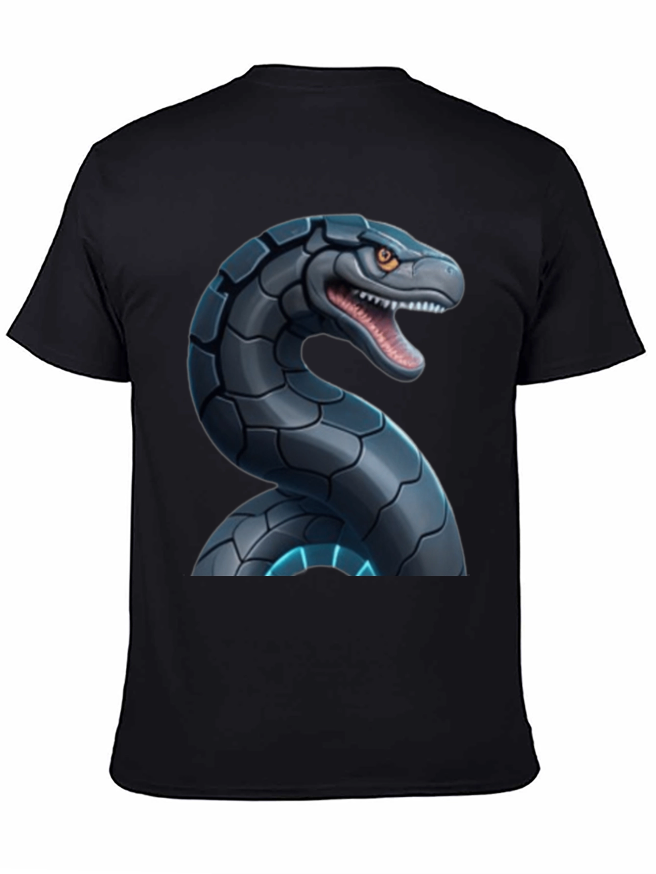 Robotic Snake Graphic T-Shirt - Black