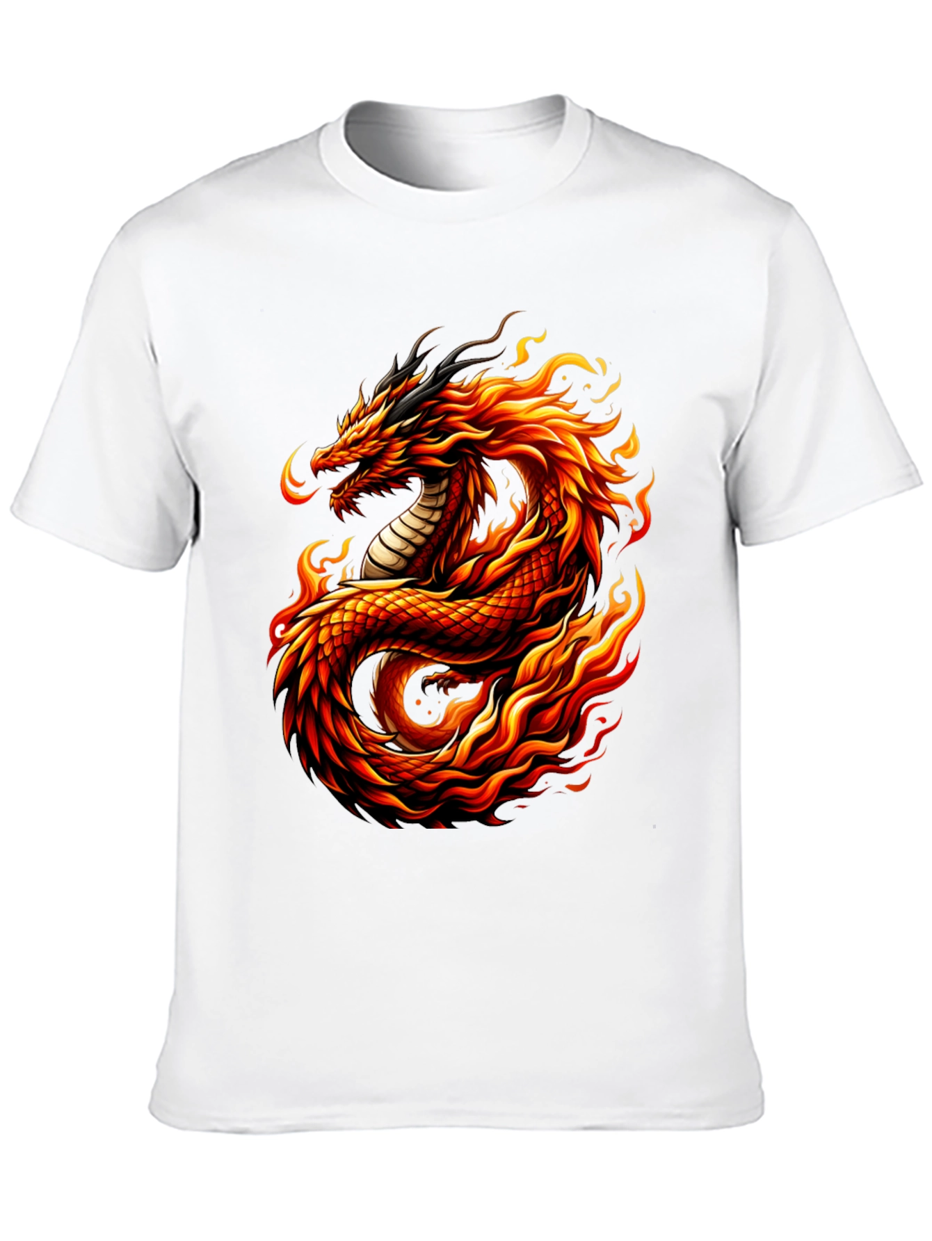 Fiery Dragon Graphic Tee - Mens Black T-Shirt