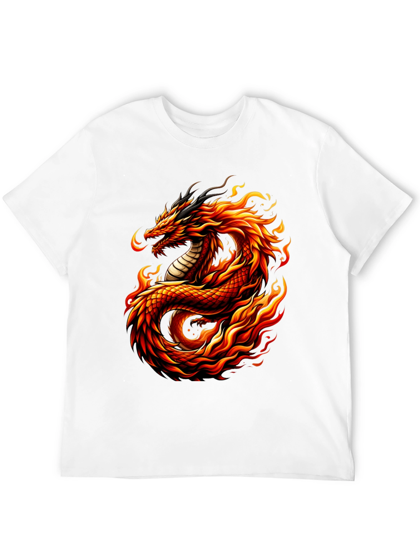 Fiery Dragon Graphic Tee - Mens Black T-Shirt