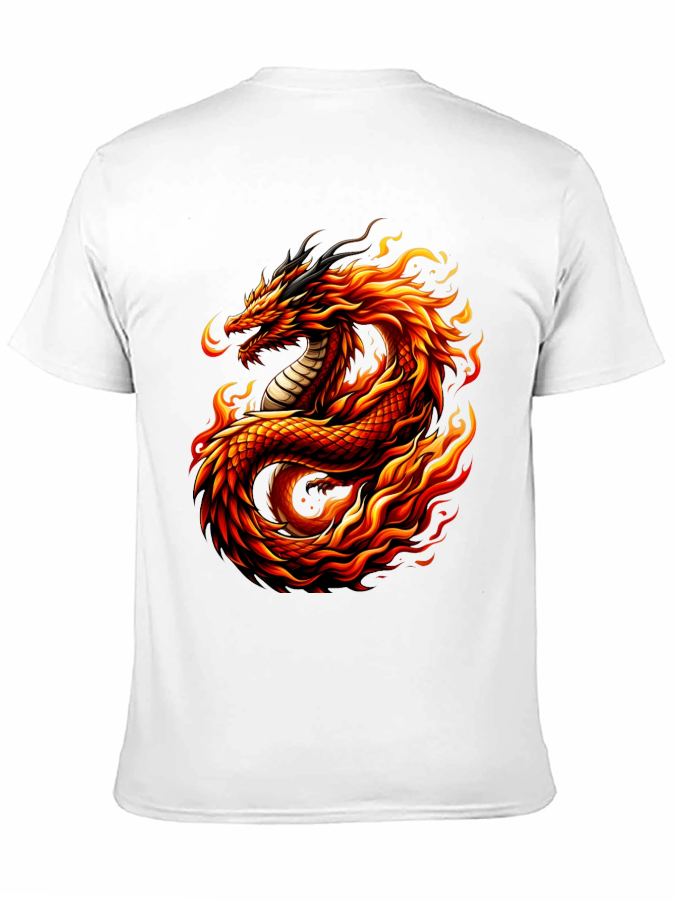 Fiery Dragon Graphic Tee - Mens Black T-Shirt