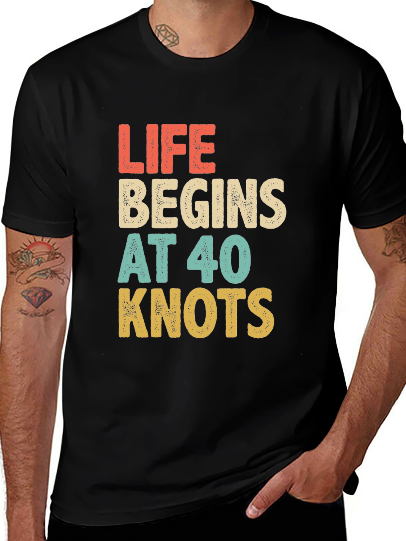 Life Begins at 40 Knots Graphic Tee