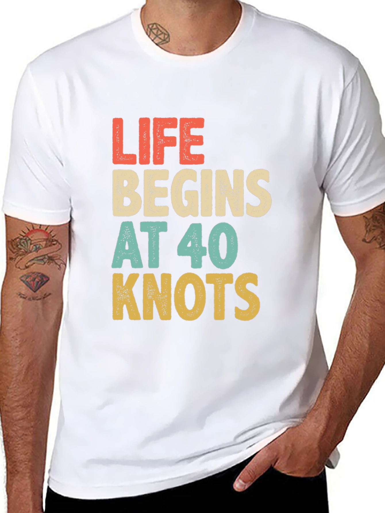 Life Begins at 40 Knots Graphic Tee