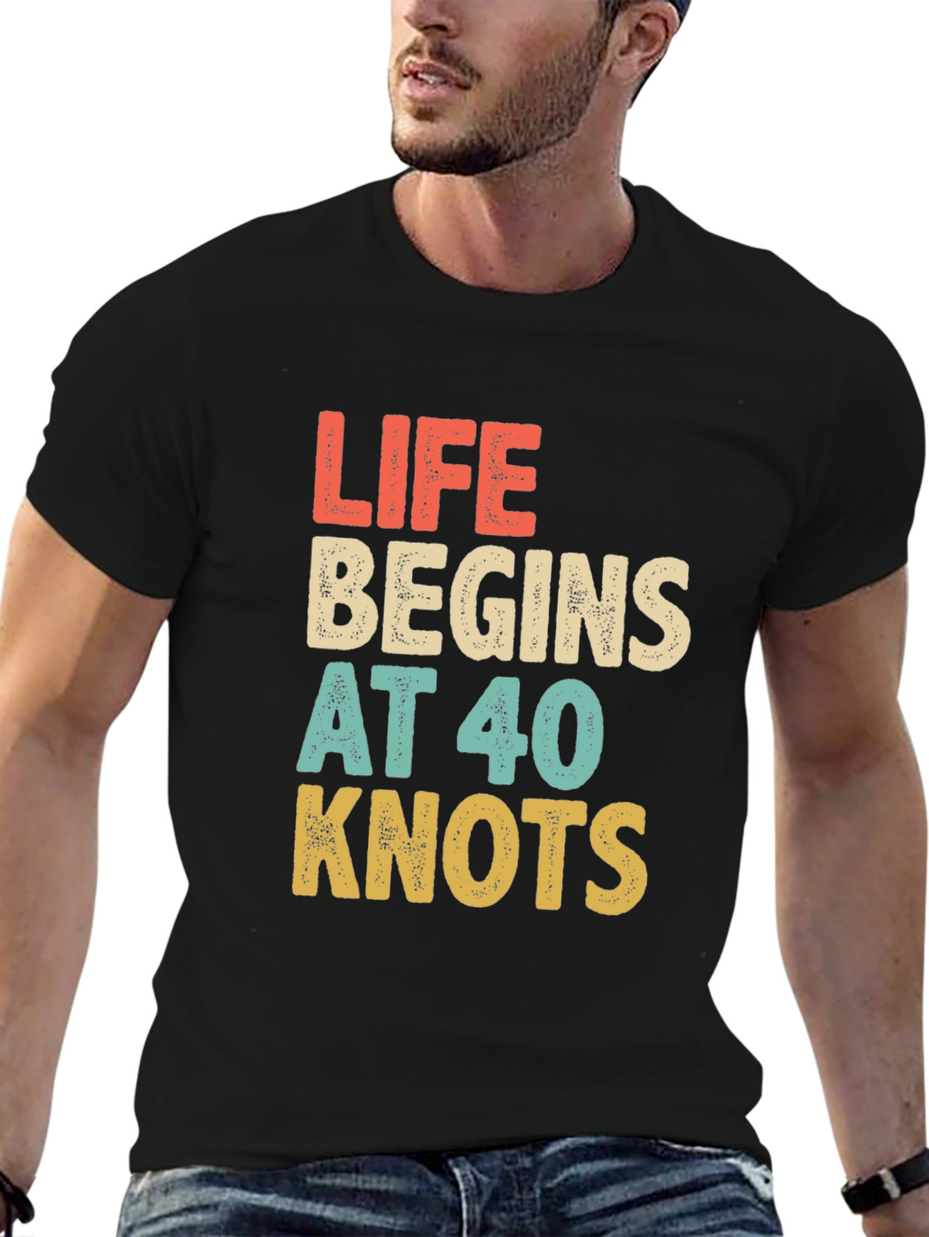 Life Begins at 40 Knots Graphic Tee