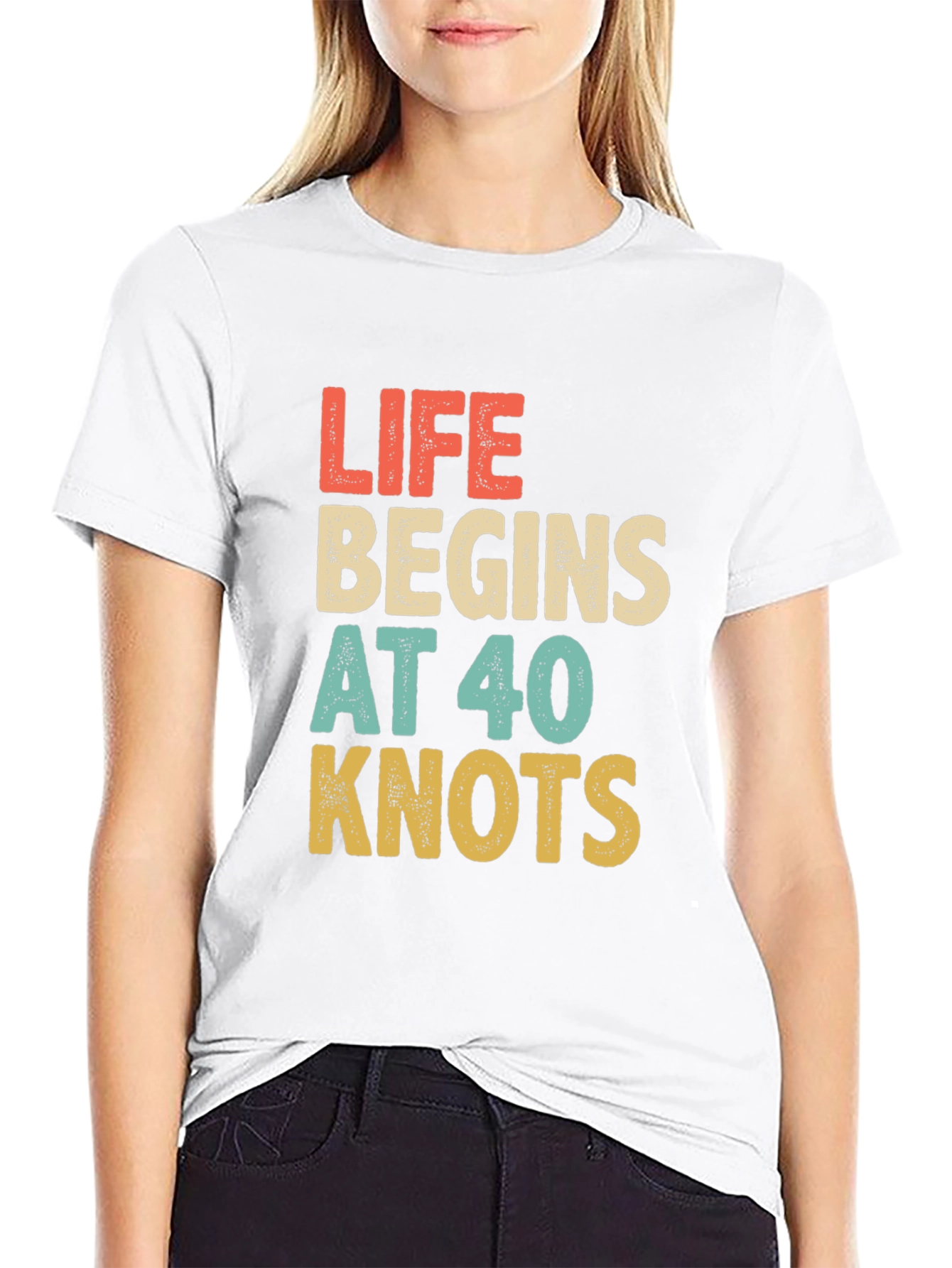 Life Begins at 40 Knots Graphic Tee