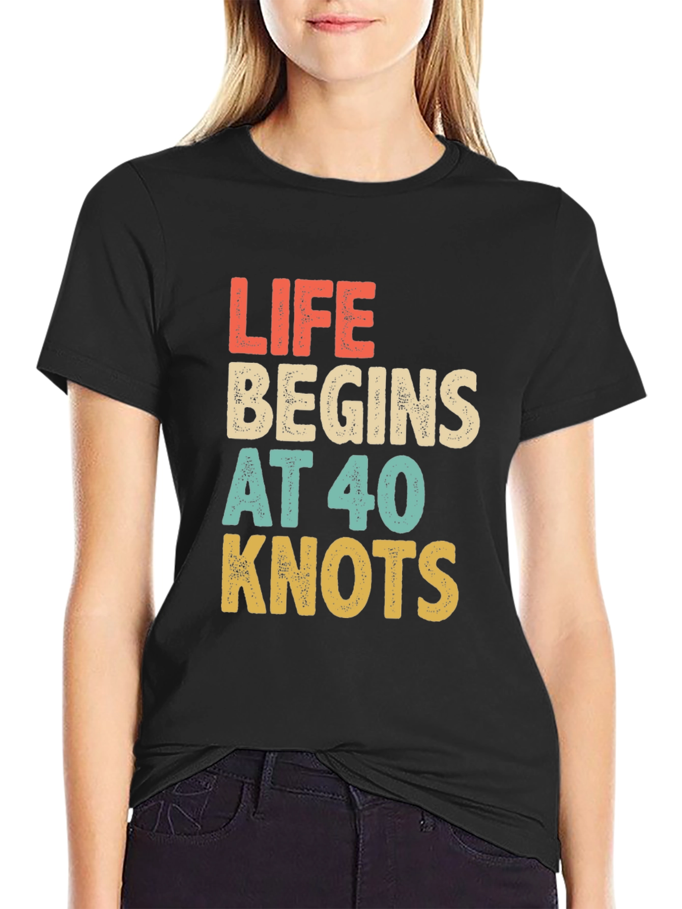 Life Begins at 40 Knots Graphic Tee