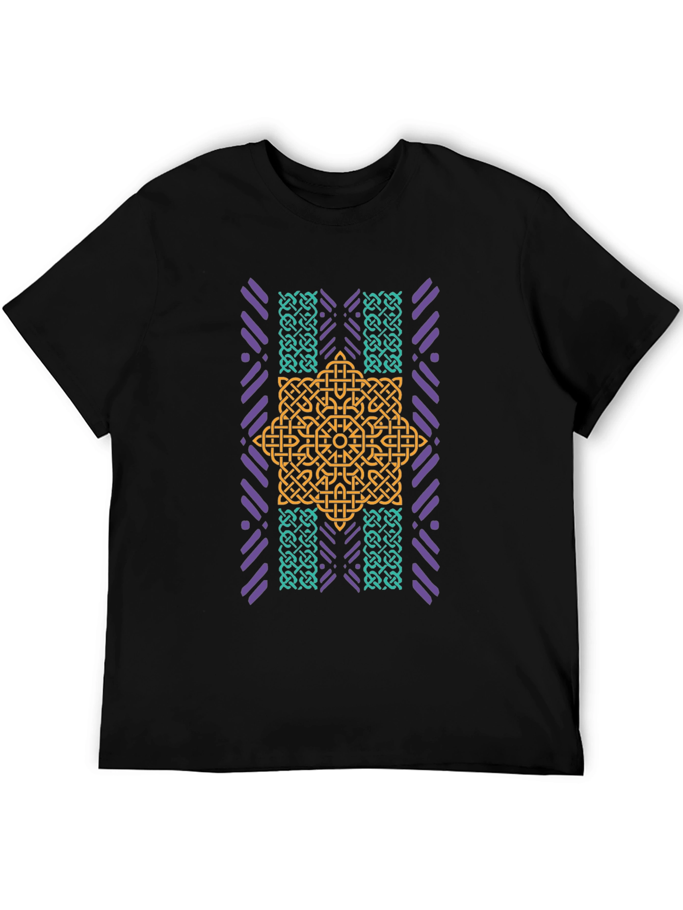 Geometric Celtic Knot Graphic Tee - Black