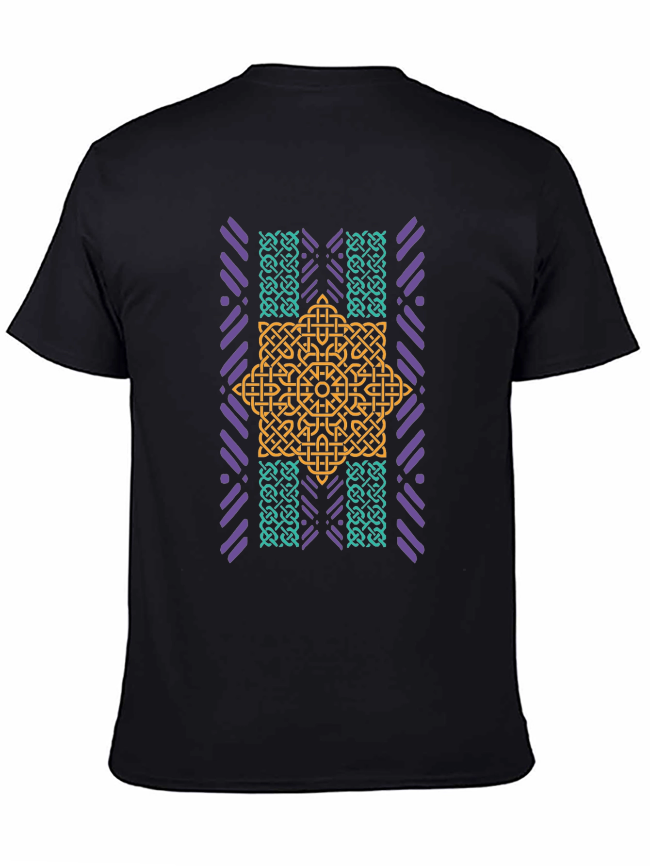 Geometric Celtic Knot Graphic Tee - Black