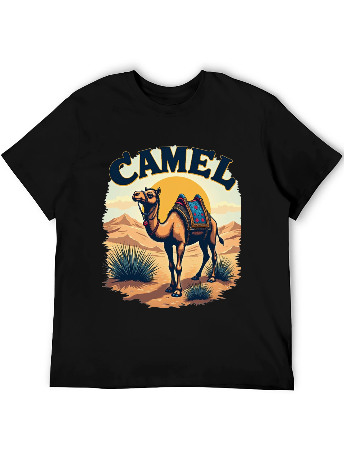 Camel Desert Scene Graphic Tee