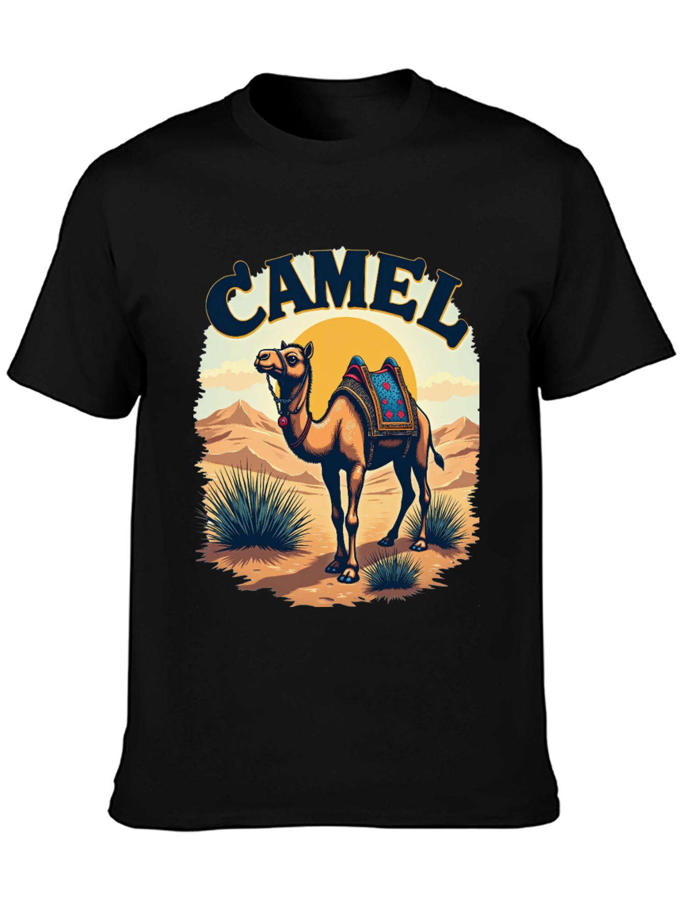 Camel Desert Scene Graphic Tee