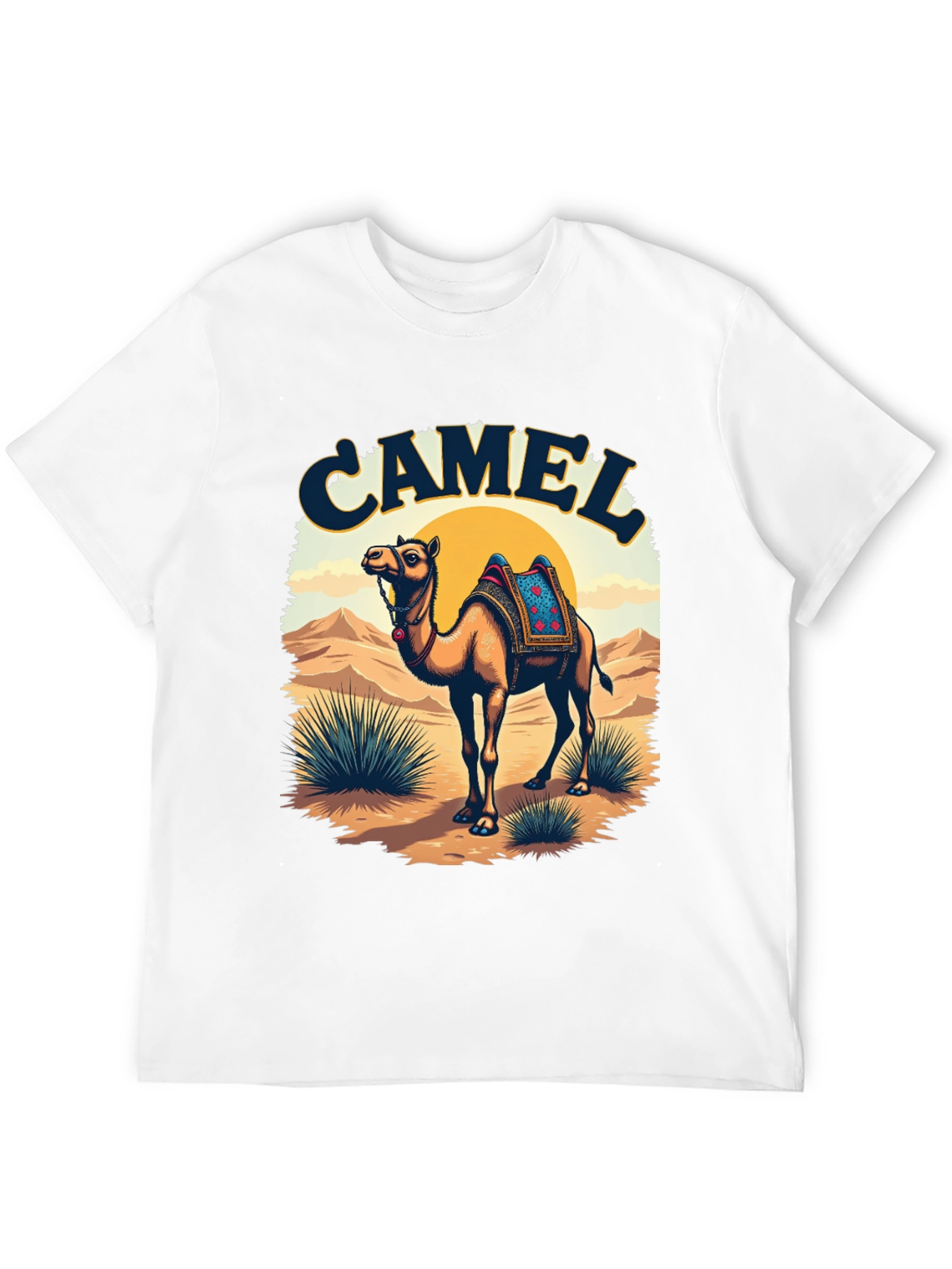 Camel Desert Scene Graphic Tee