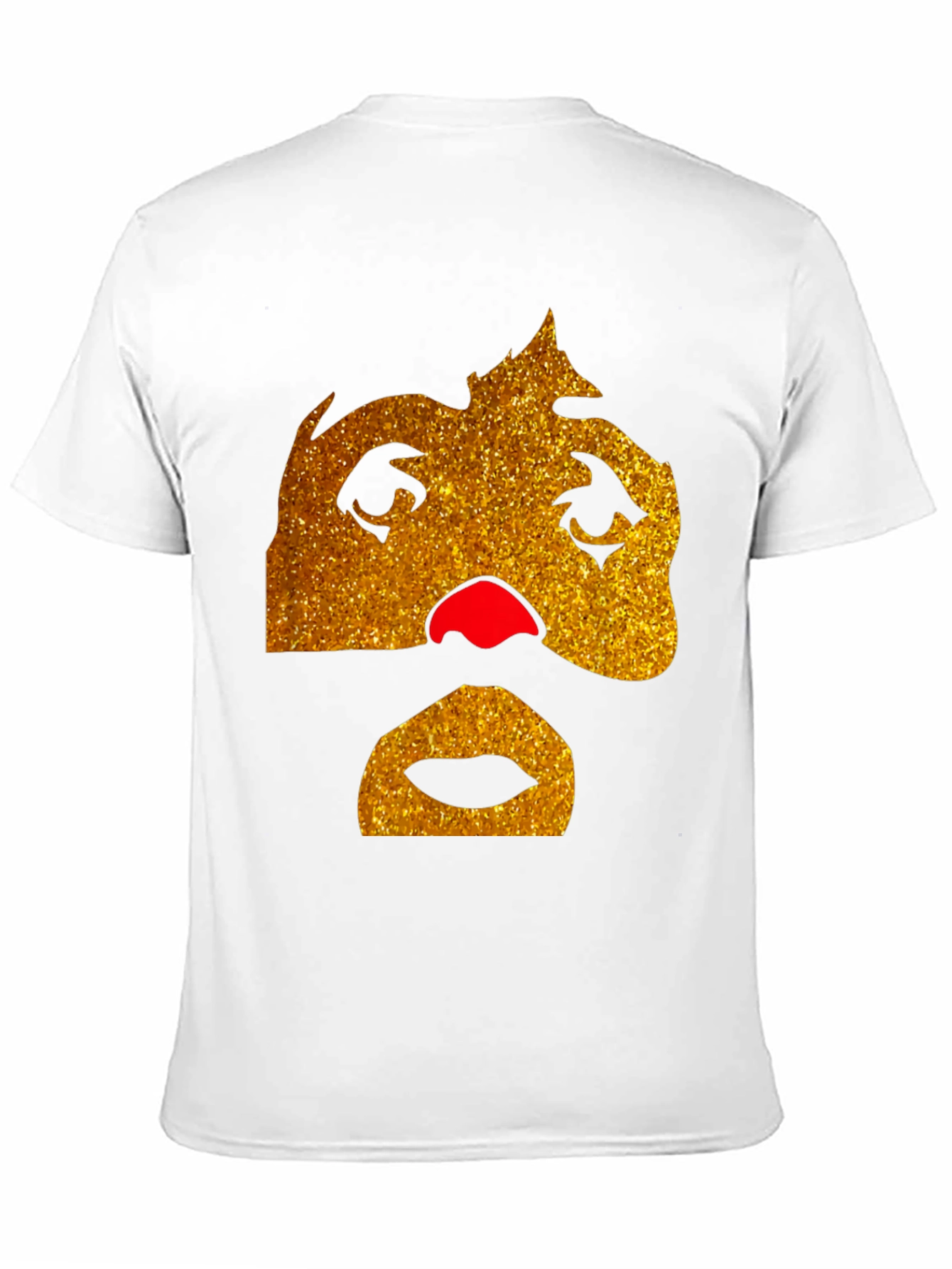 Funny Glitter Face Graphic Tee - Black