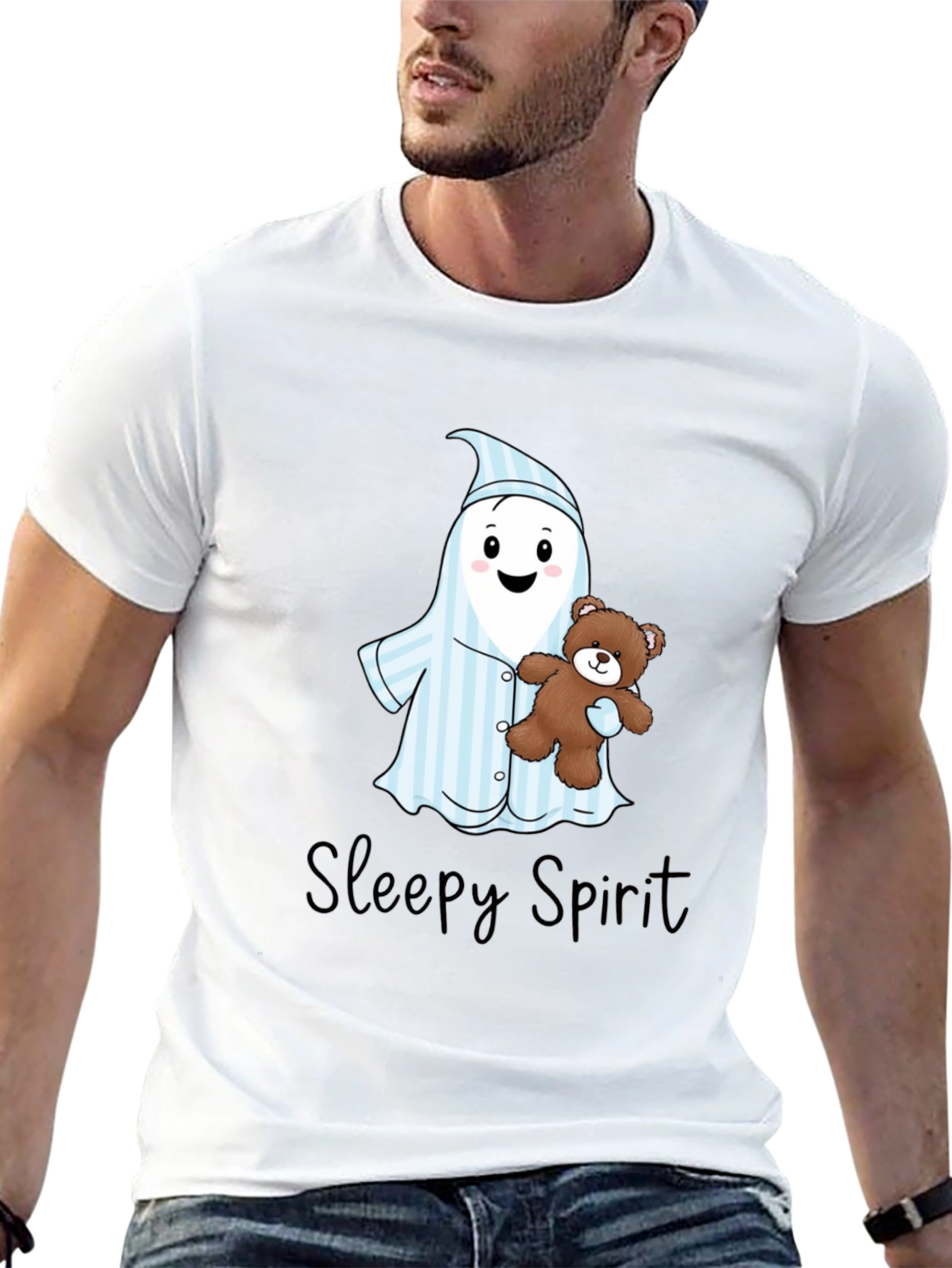 Sleepy Spirit T-Shirt - Cute Cartoon Graphic Tee