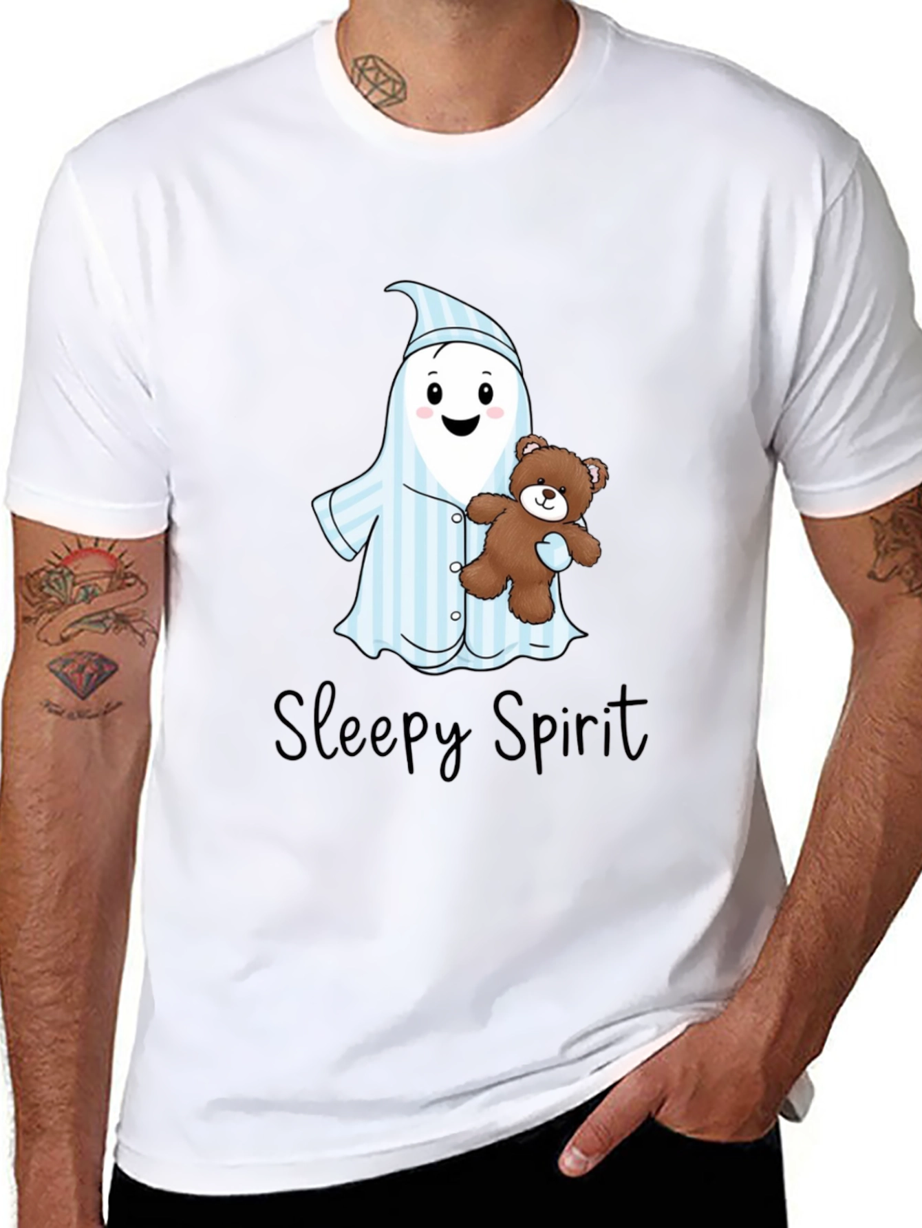 Sleepy Spirit T-Shirt - Cute Cartoon Graphic Tee
