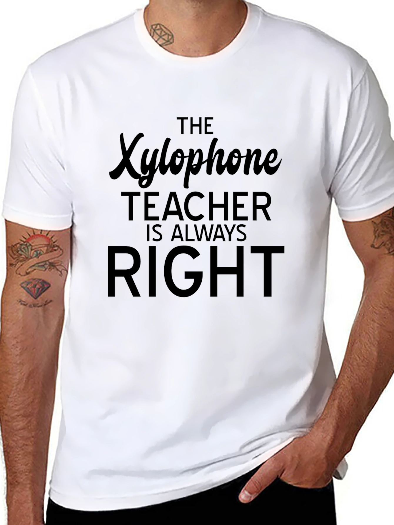 Xylophone Teacher Always Right Black T-Shirt