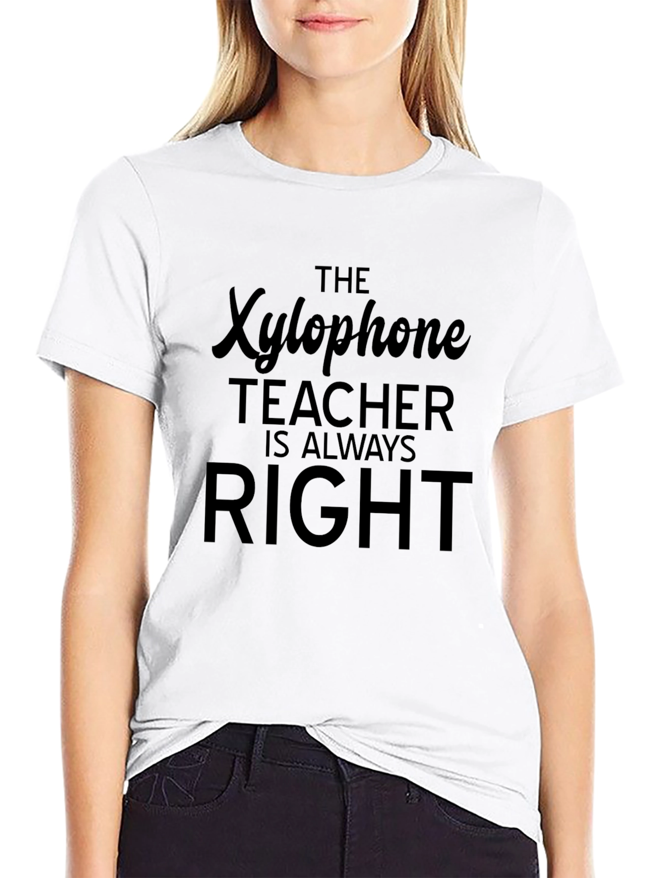 Xylophone Teacher Always Right Black T-Shirt