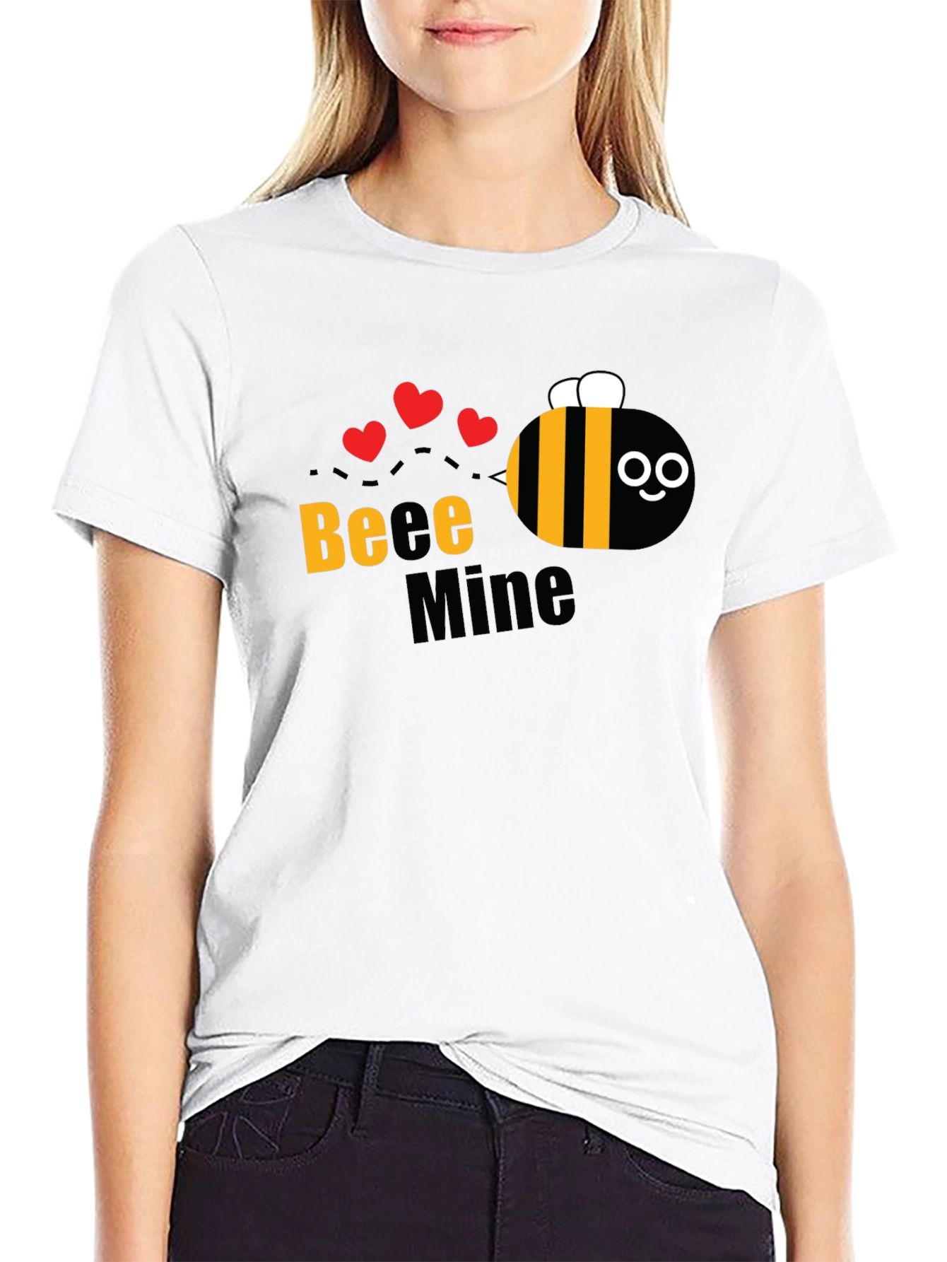 Bee Mine Graphic T-Shirt - Cute Valentines Day Tee