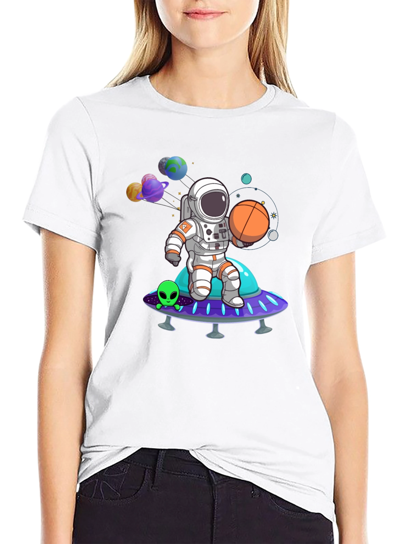 Astronaut on Spaceship Graphic Tee