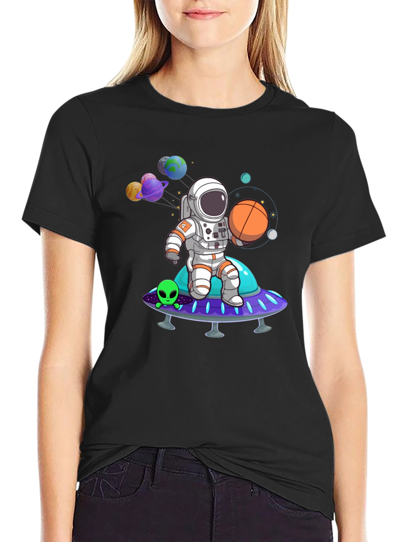 Astronaut on Spaceship Graphic Tee