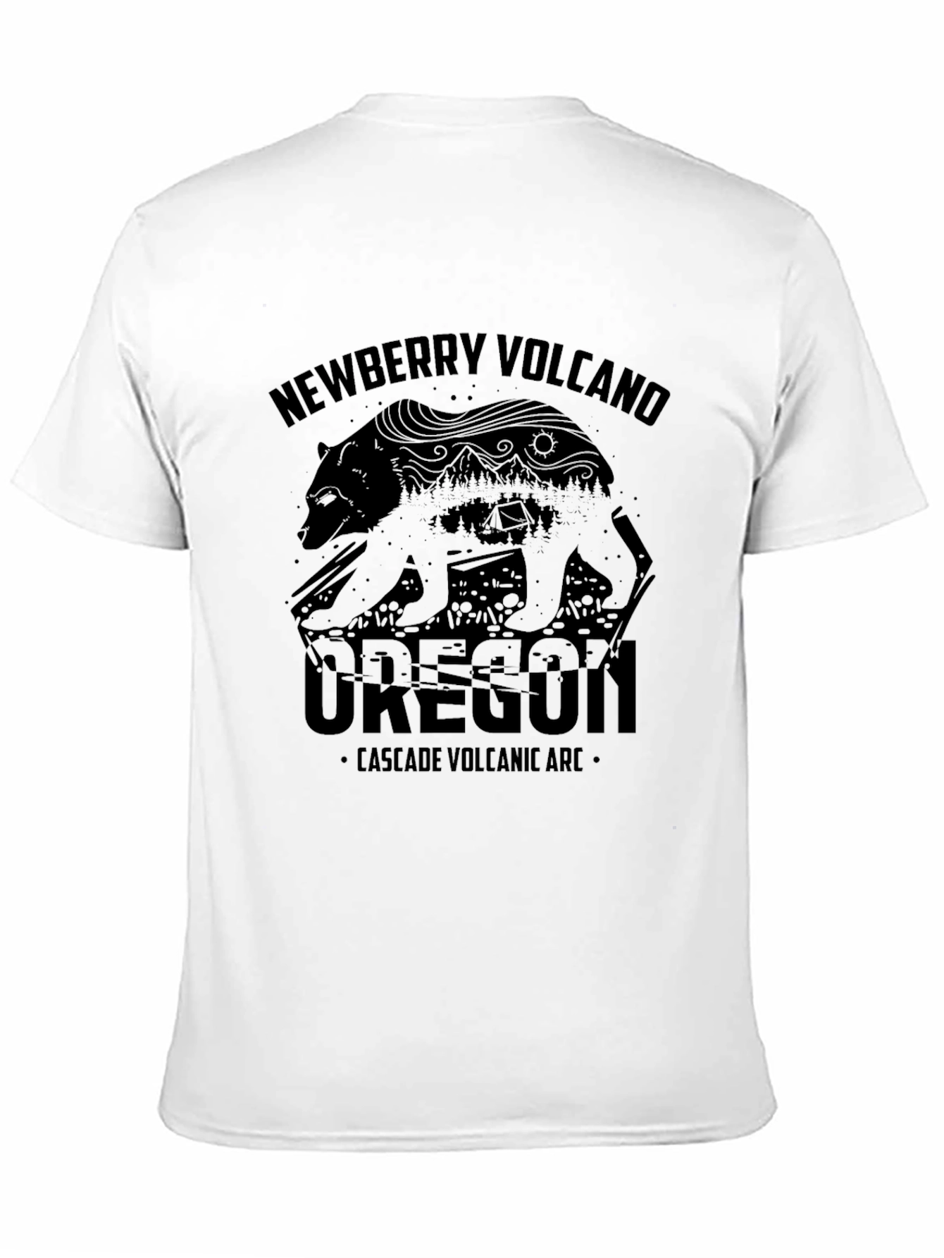 Newberry Volcano Oregon Black T-Shirt