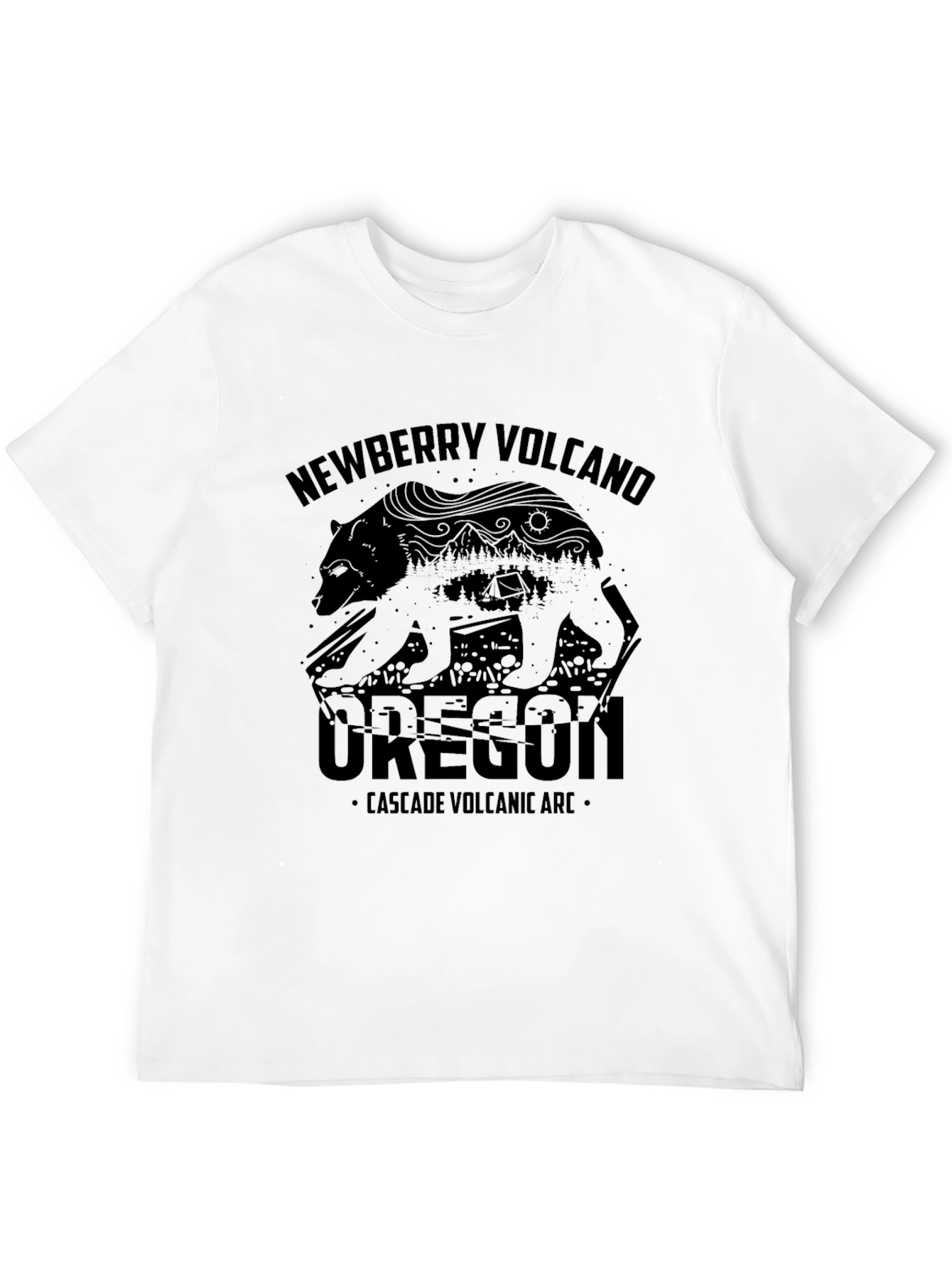 Newberry Volcano Oregon Black T-Shirt