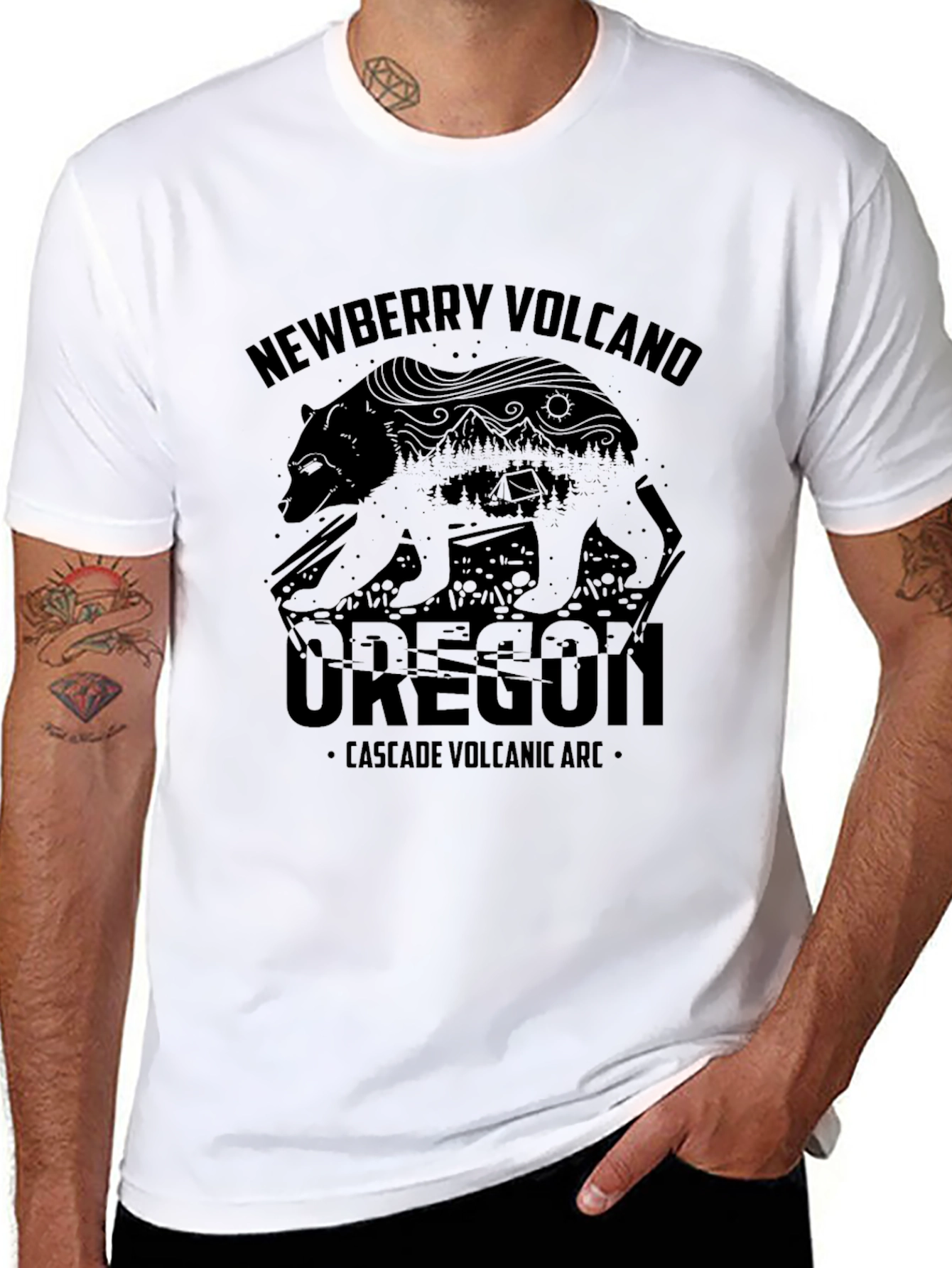 Newberry Volcano Oregon Black T-Shirt