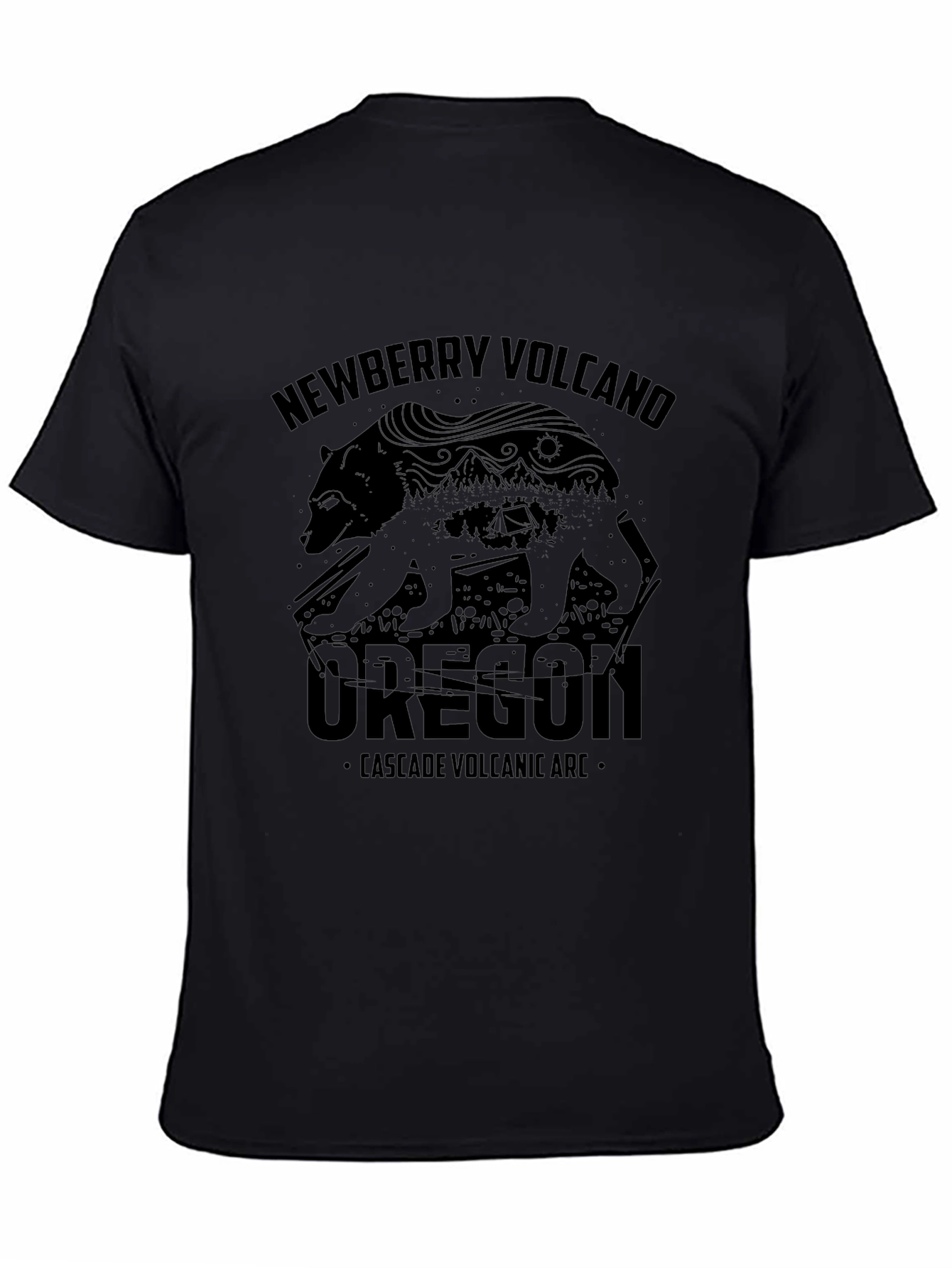 Newberry Volcano Oregon Black T-Shirt