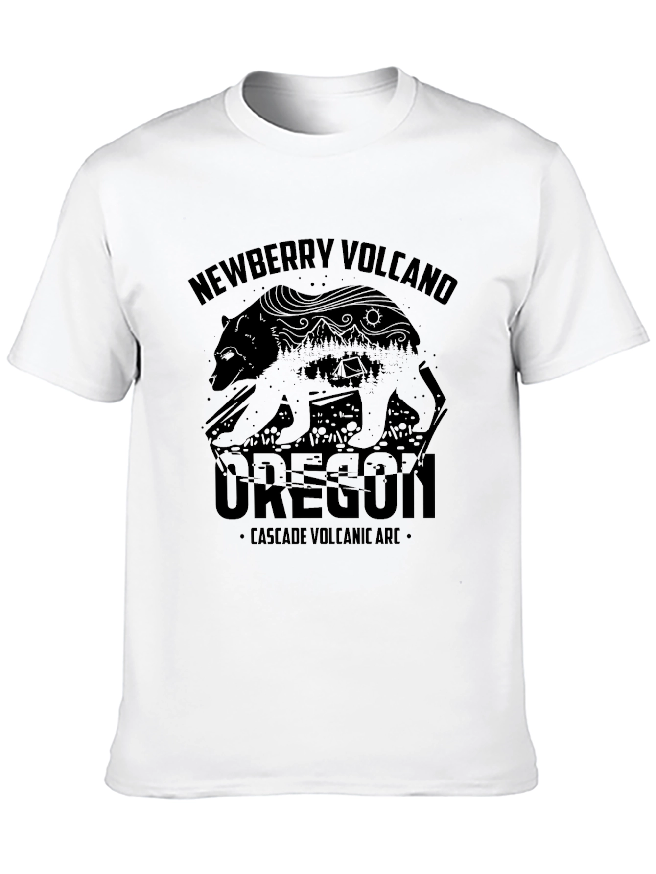Newberry Volcano Oregon Black T-Shirt