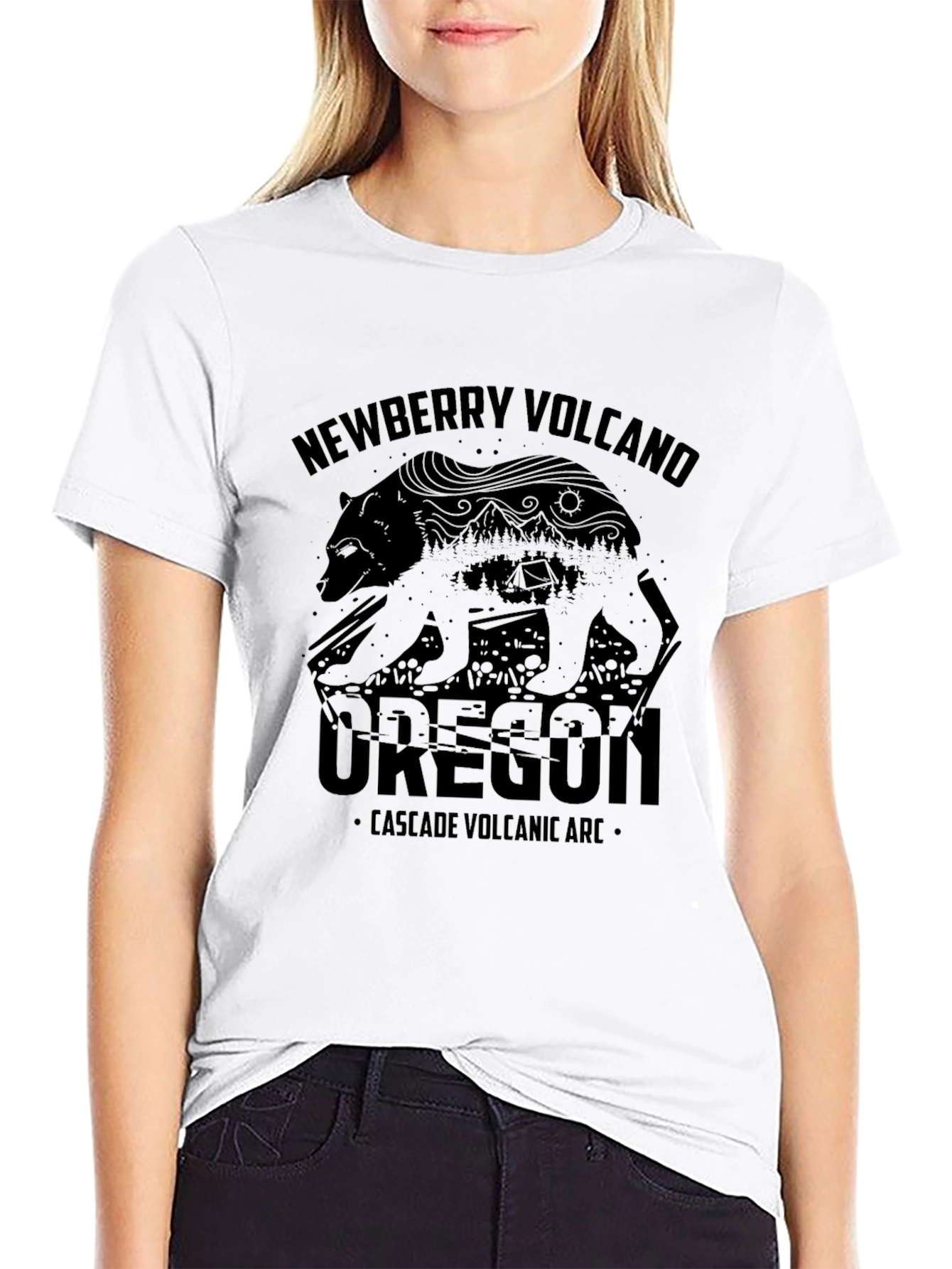 Newberry Volcano Oregon Black T-Shirt