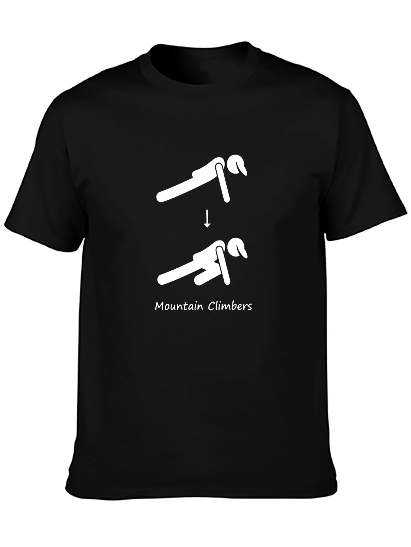 Mountain Climbers Exercise Black T-Shirt