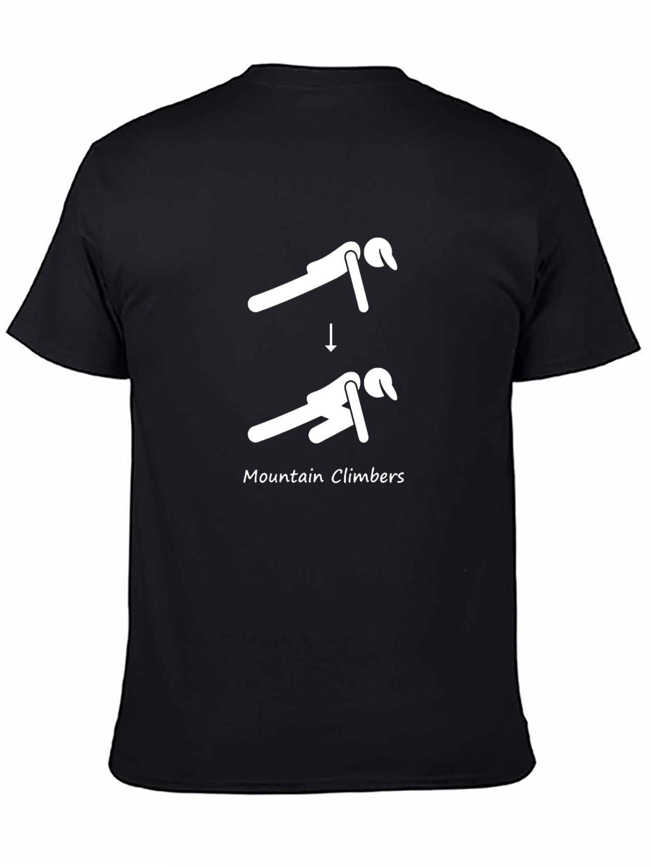 Mountain Climbers Exercise Black T-Shirt
