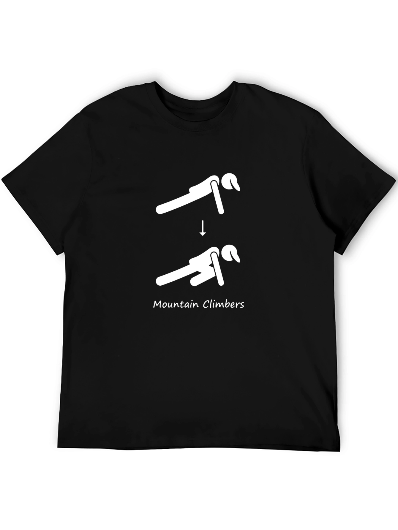Mountain Climbers Exercise Black T-Shirt