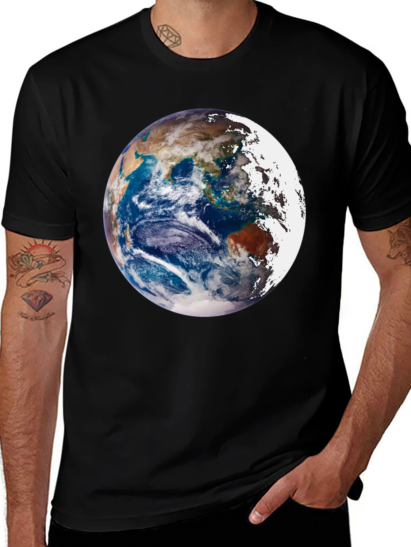 Earth Graphic Black Tee - Global Awareness