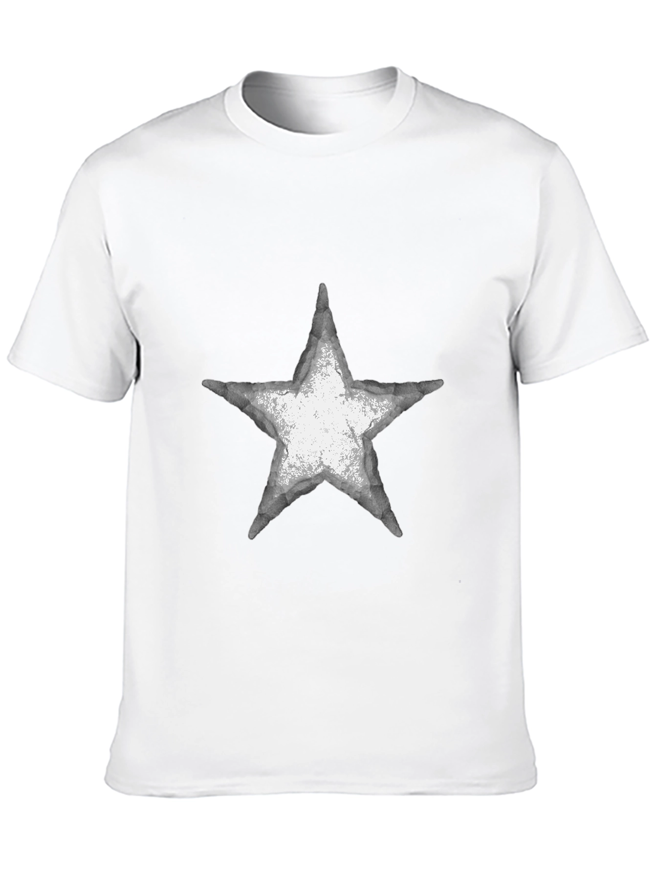 Distressed Star Graphic Tee - Casual Black T-Shirt
