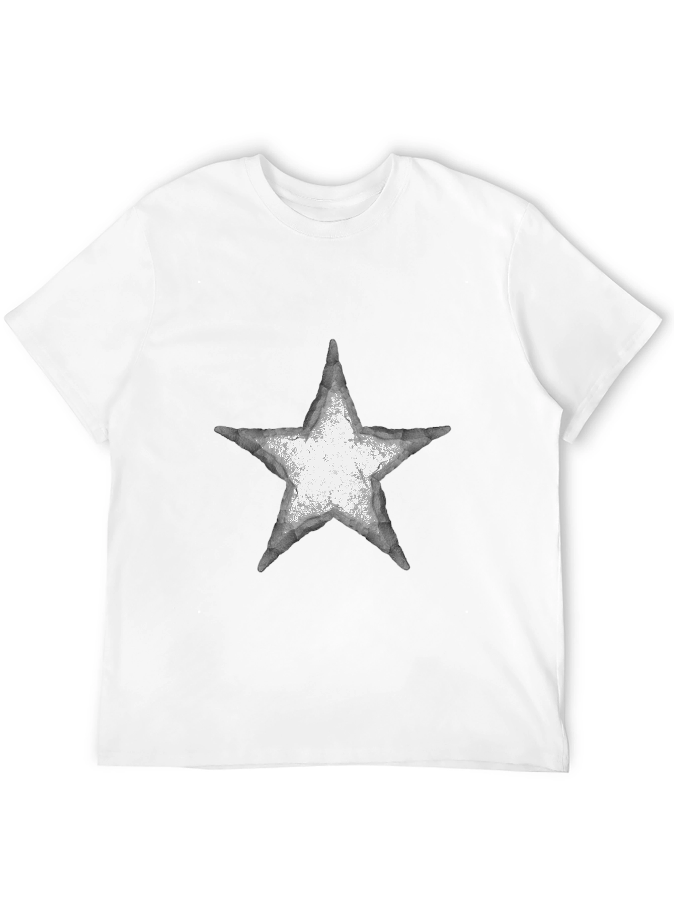 Distressed Star Graphic Tee - Casual Black T-Shirt